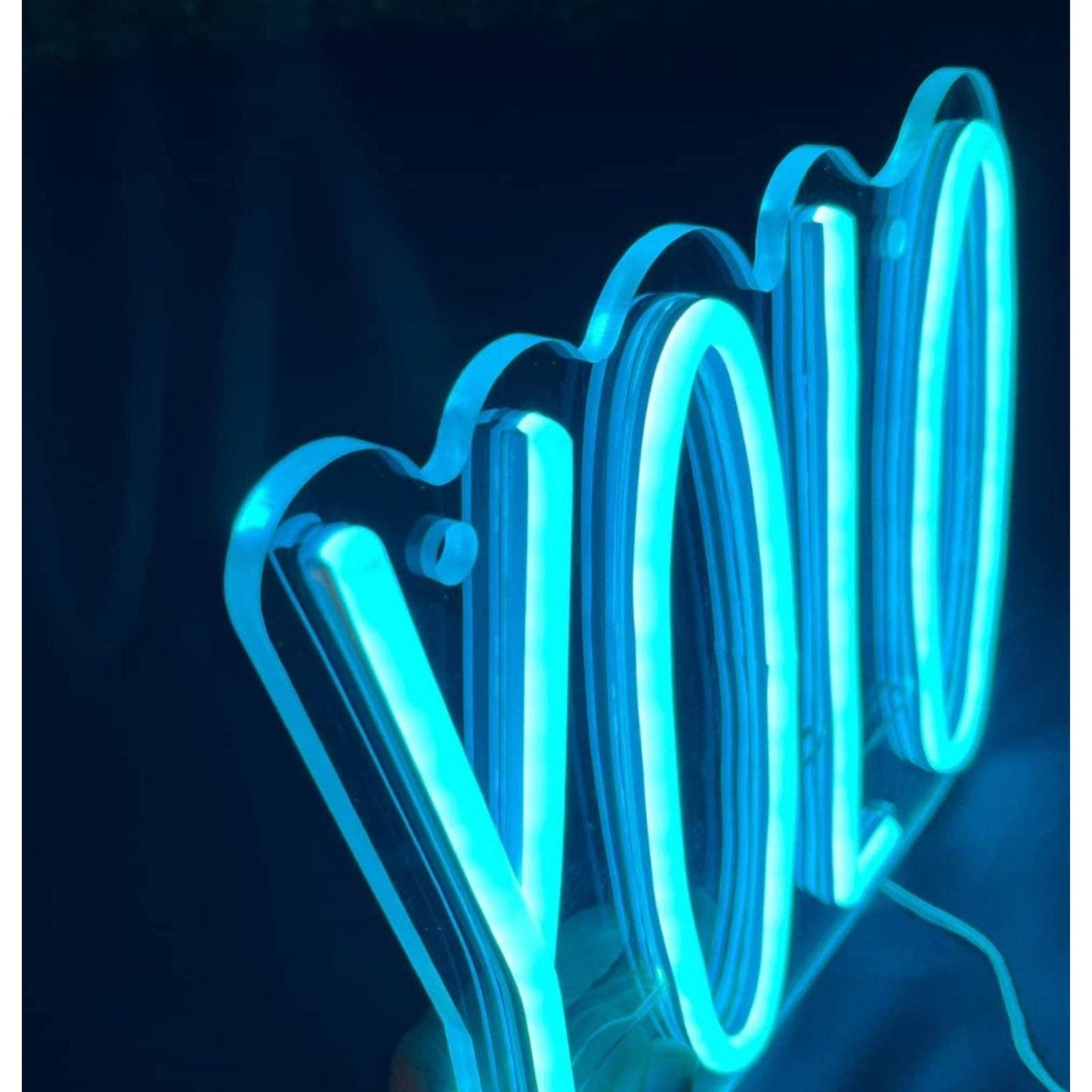 Lovely Bright Blue “YOLO” You Only Live Once LED Night Light Room Wall Decoratio