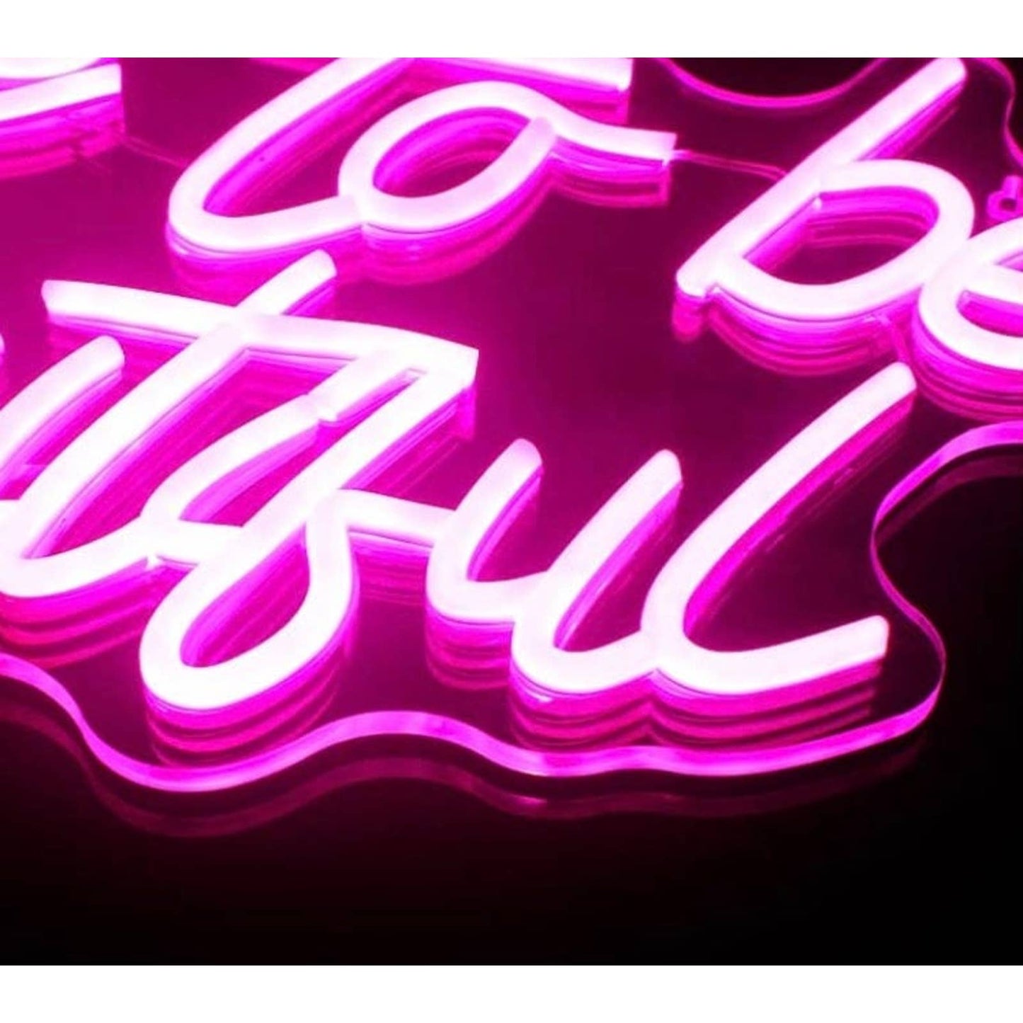 Lovely Bright Pink “Time to be Beautiful” LED Night Light Room Wall Decoration