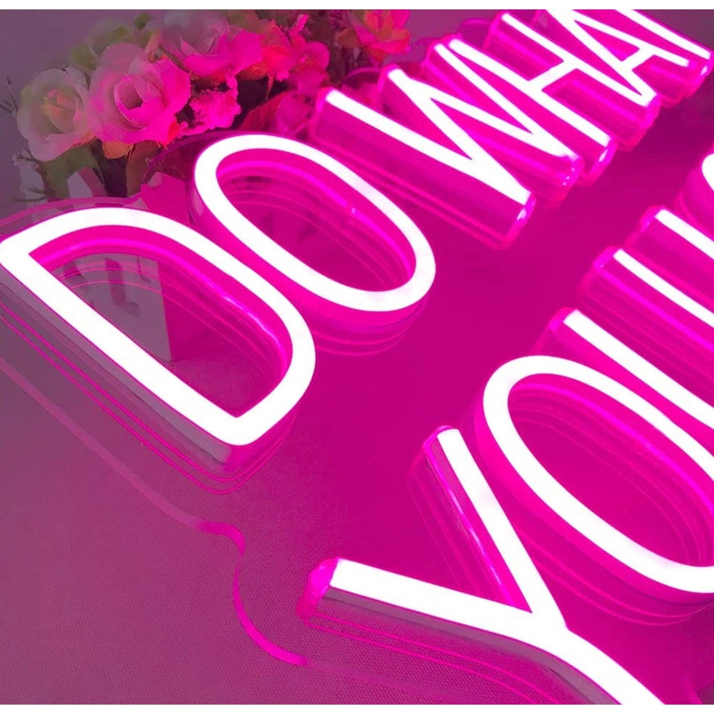 Vivid Bright Pink Do What You Love LED Night Light Room Wall Decor