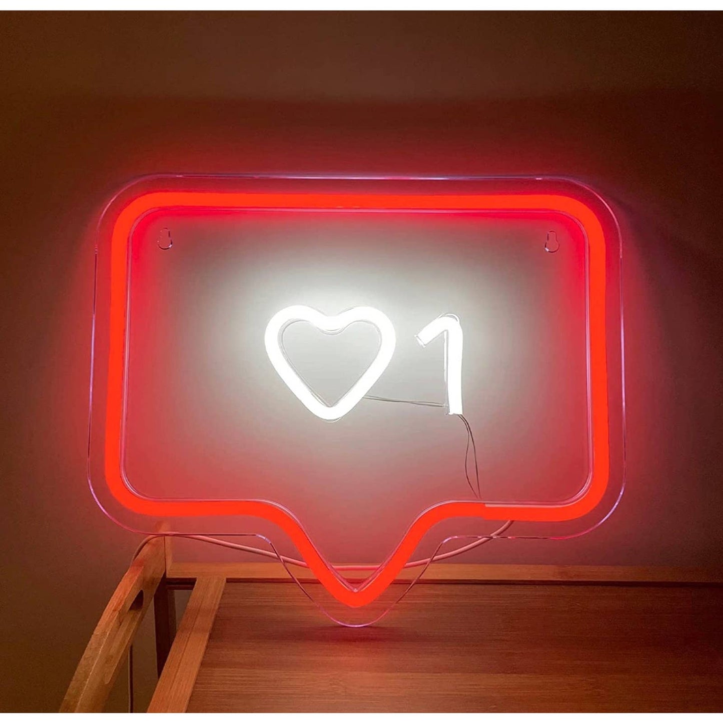 Lovely Bright Red / White Instagram Love Like Heart LED Night Light Social Media