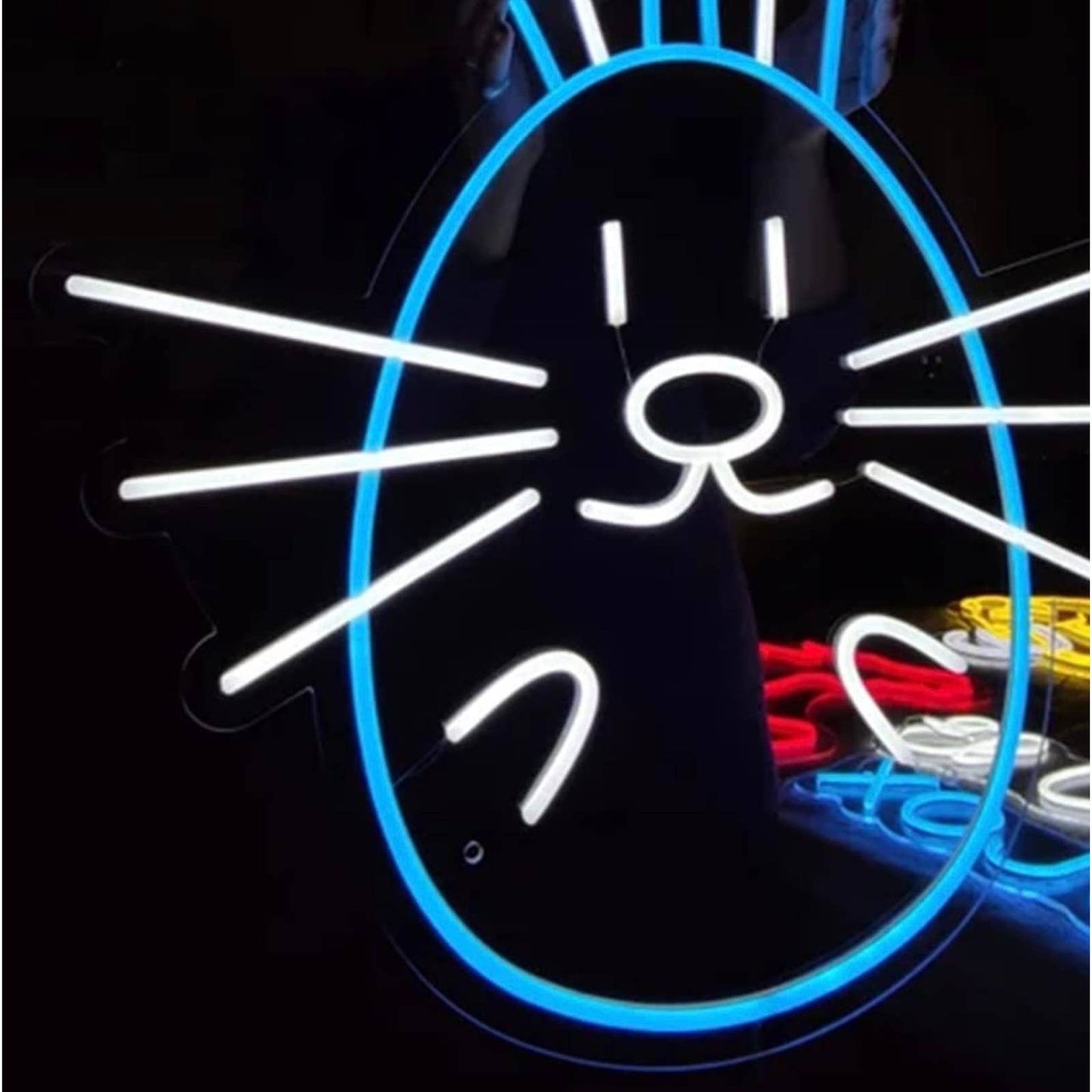 Adorable Bright Egg Shaped Bunny Rabbit LED Night Light Room Wall Decoration