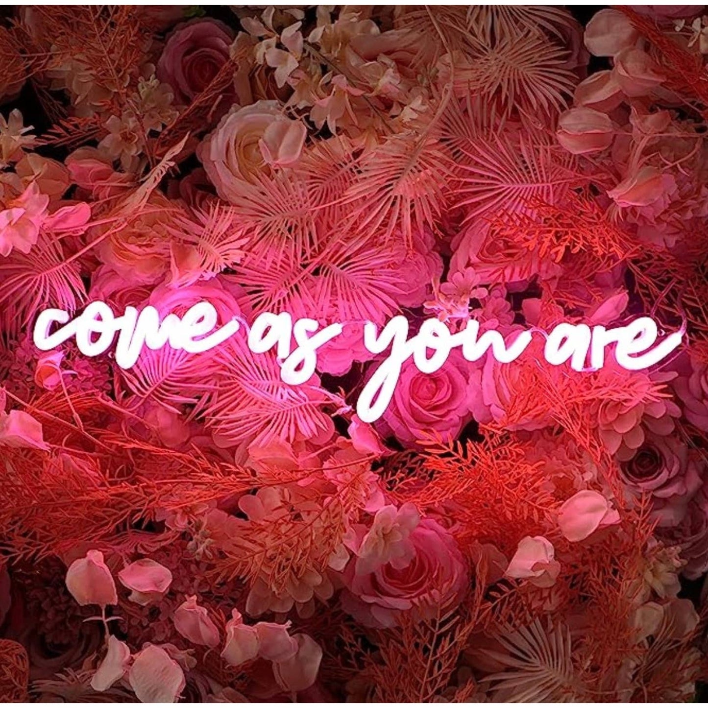 Lovely Bright Pink “Come As You Are” LED Night Light Room Wall Decoration