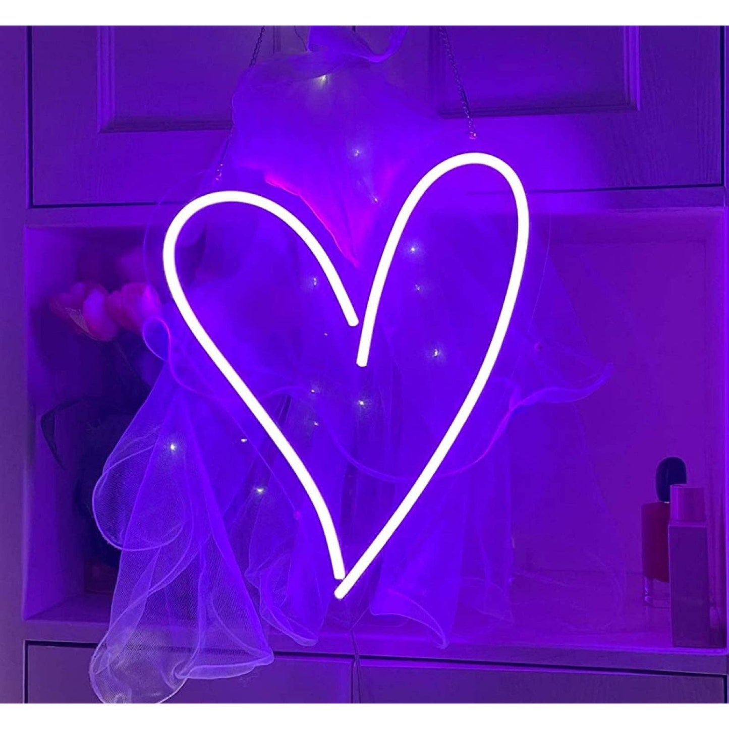 Quality Bright Pink Heart LED night Light Room Wall Decoration