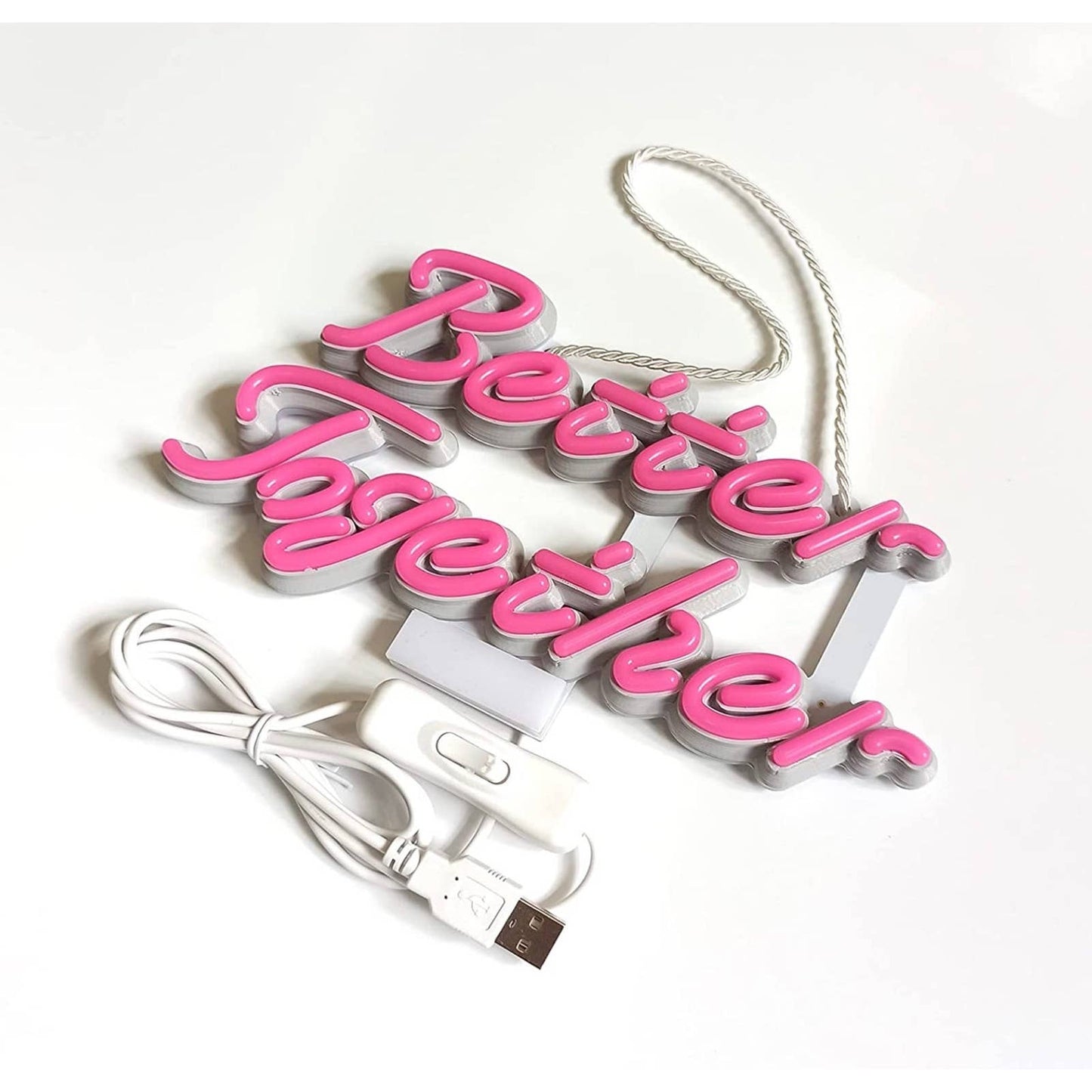 Lovely Bright Pink Romantic “Better Together” LED Night Light Room Wall Decor