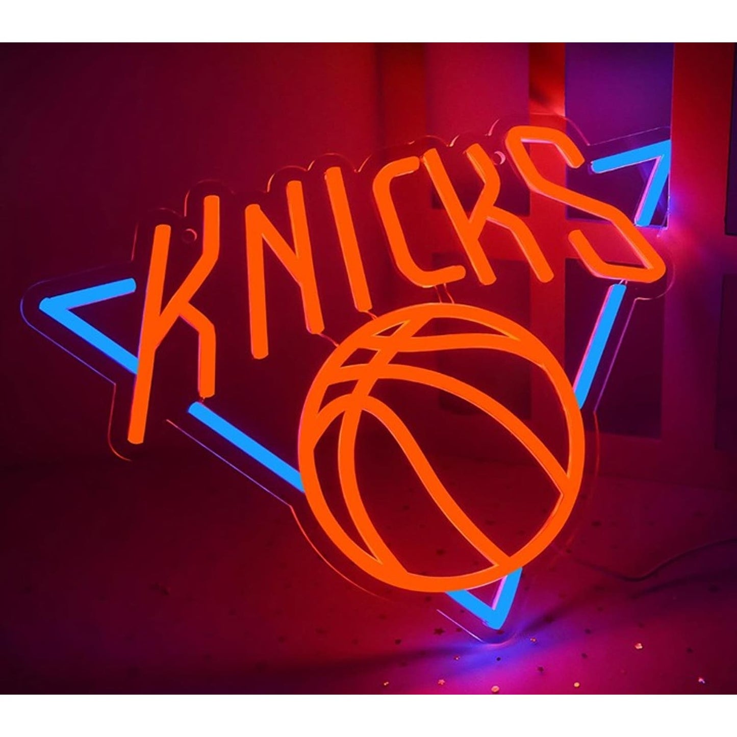 Vivid Bright New York Knicks Basketball Team Logo LED Light Wall NBA Decor