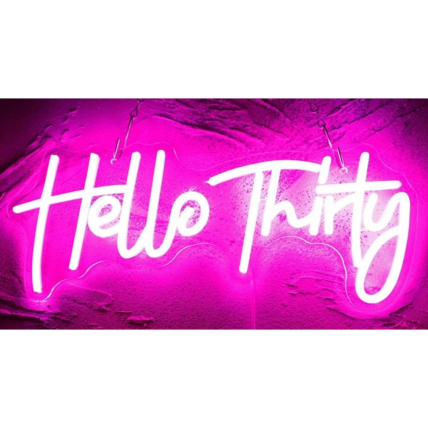 Lovely Bright Simple Pink Hello Thirty LED Night Light Party Room Wall Decor