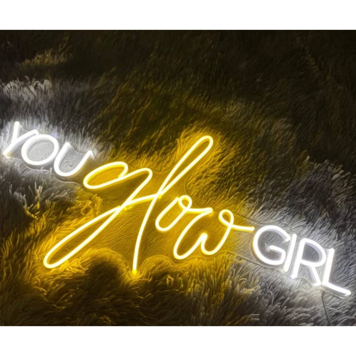 Lovely Bright White / Gold “You Glow Girl” LED Night Light Room Wall Glam Decor
