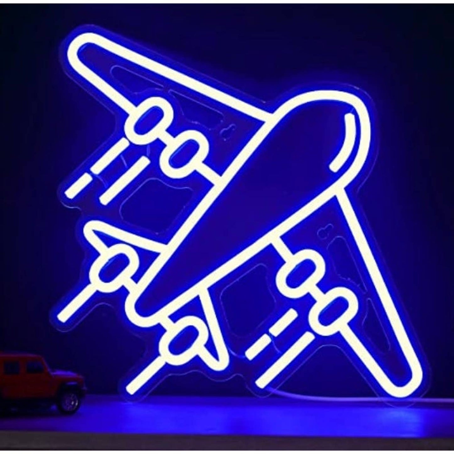 Fun Bright Vivid Blue Air Plane LED Night Light Room Wall Decoration
