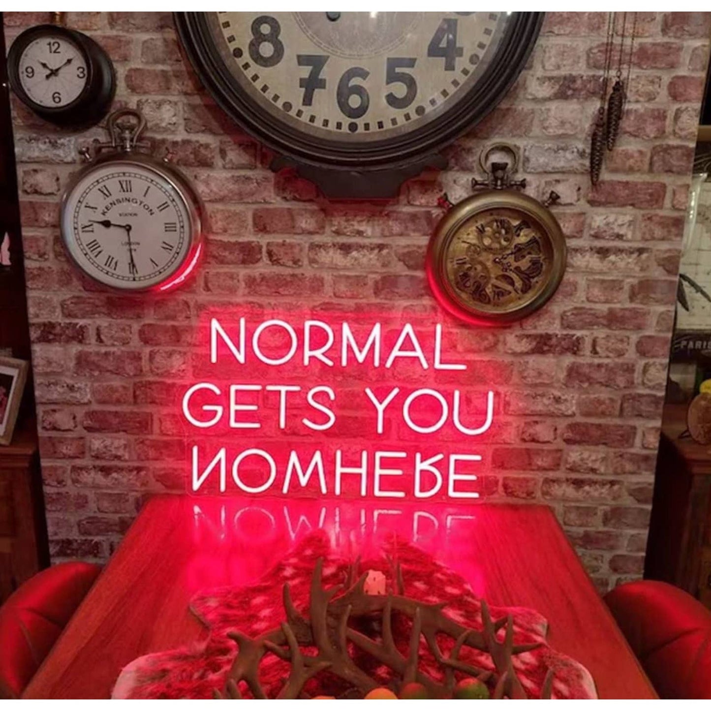Empowering Bright Red “Normal Gets You Nowhere” LED Night Light Room Wall Decor