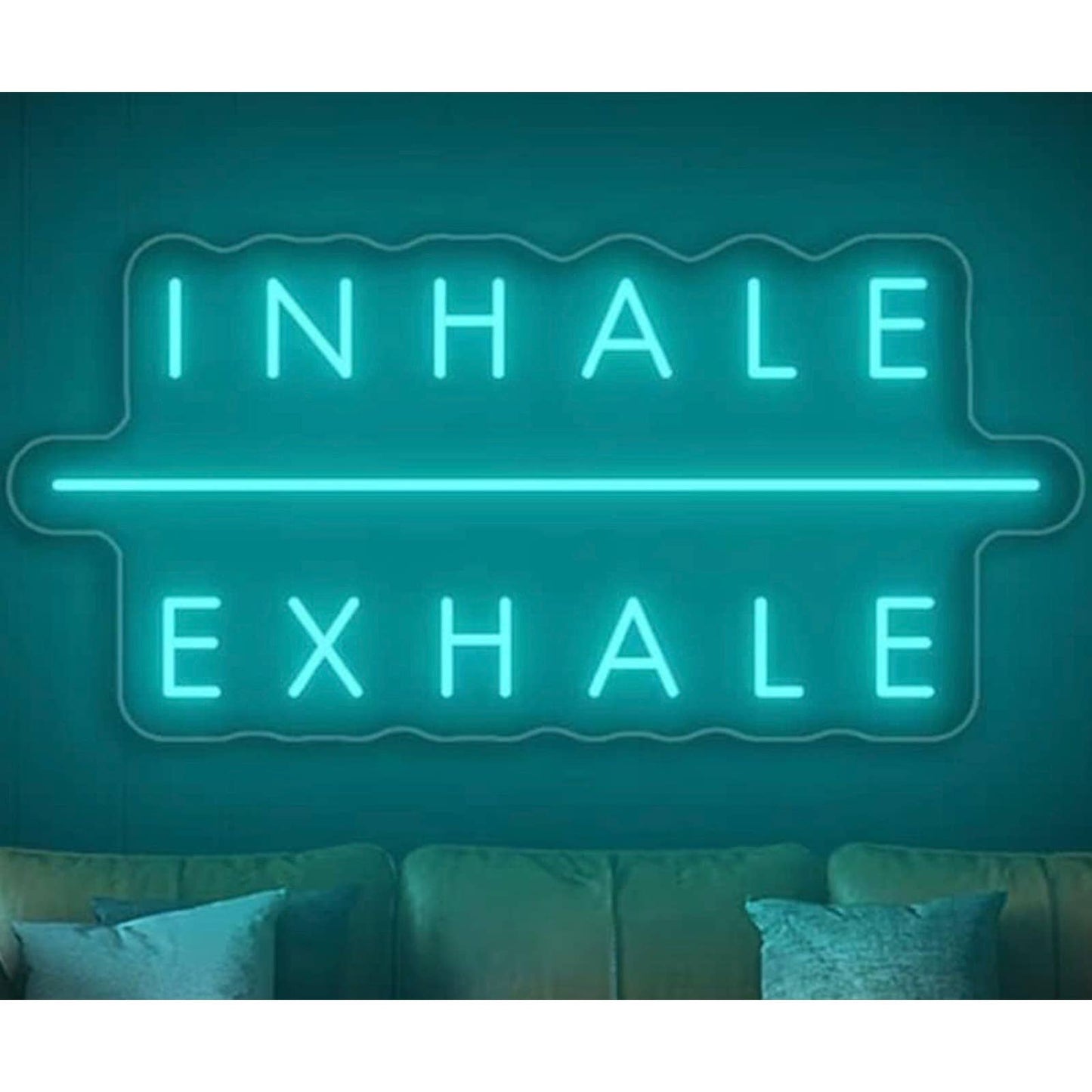 Lovely Bright Cool Blue “Inhale/Exhale” LED Night Light Room Wall Decoration