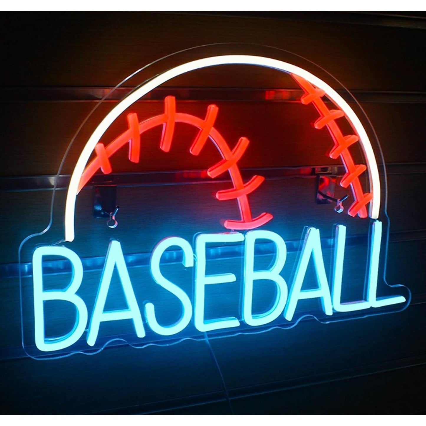 Fun Bright Blue BaseBall LED Night Light Game MLB Room Wall Sport Decor