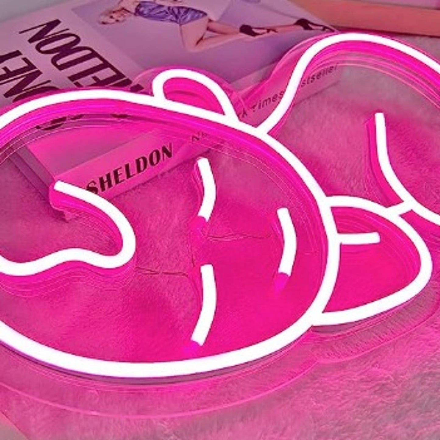 Adorable Cute Bright Pink Sleeping Baby Girl LED Night Light Room Wall Decoratio