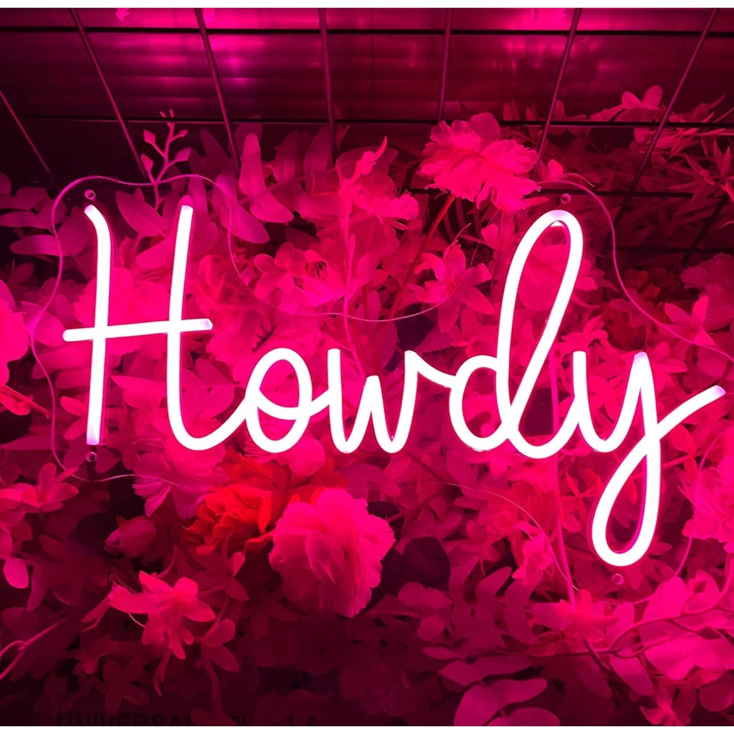 Lovely Bright Pink “Howdy” LED Night Light Room Wall Decoration