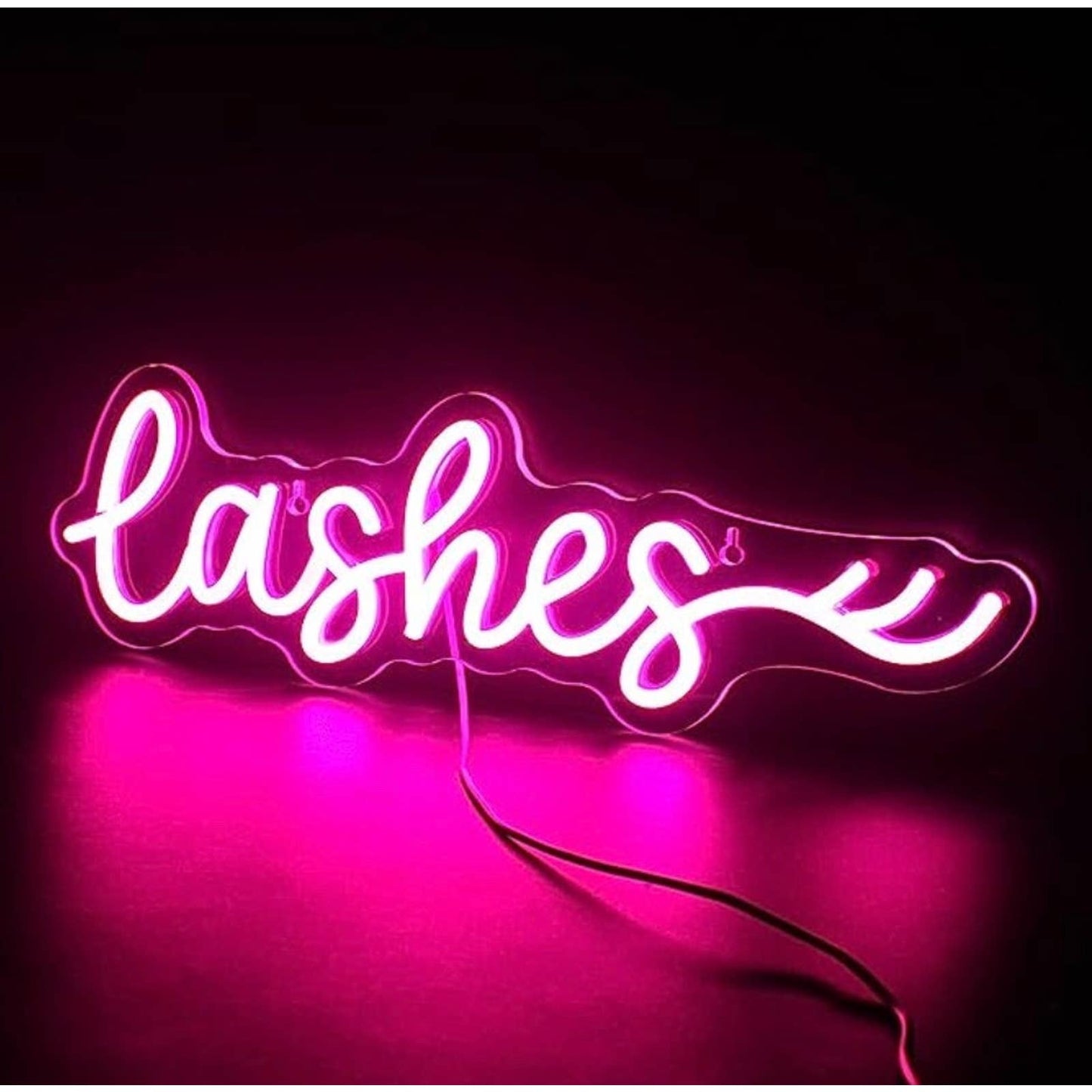 Lovely Bright Hot Pink Lashes LED Night Light Room Wall Decoration