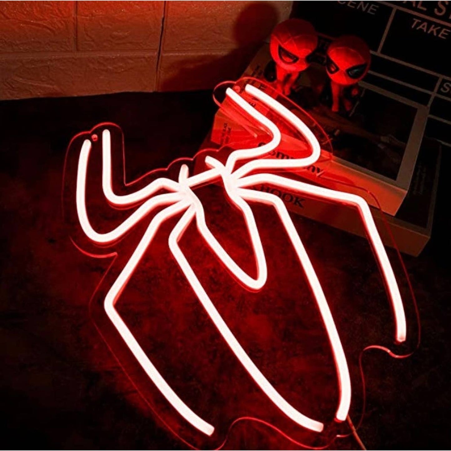 Cool Bright Red Spider Man LED Night Light Marvel Super Hero Wall Decoration