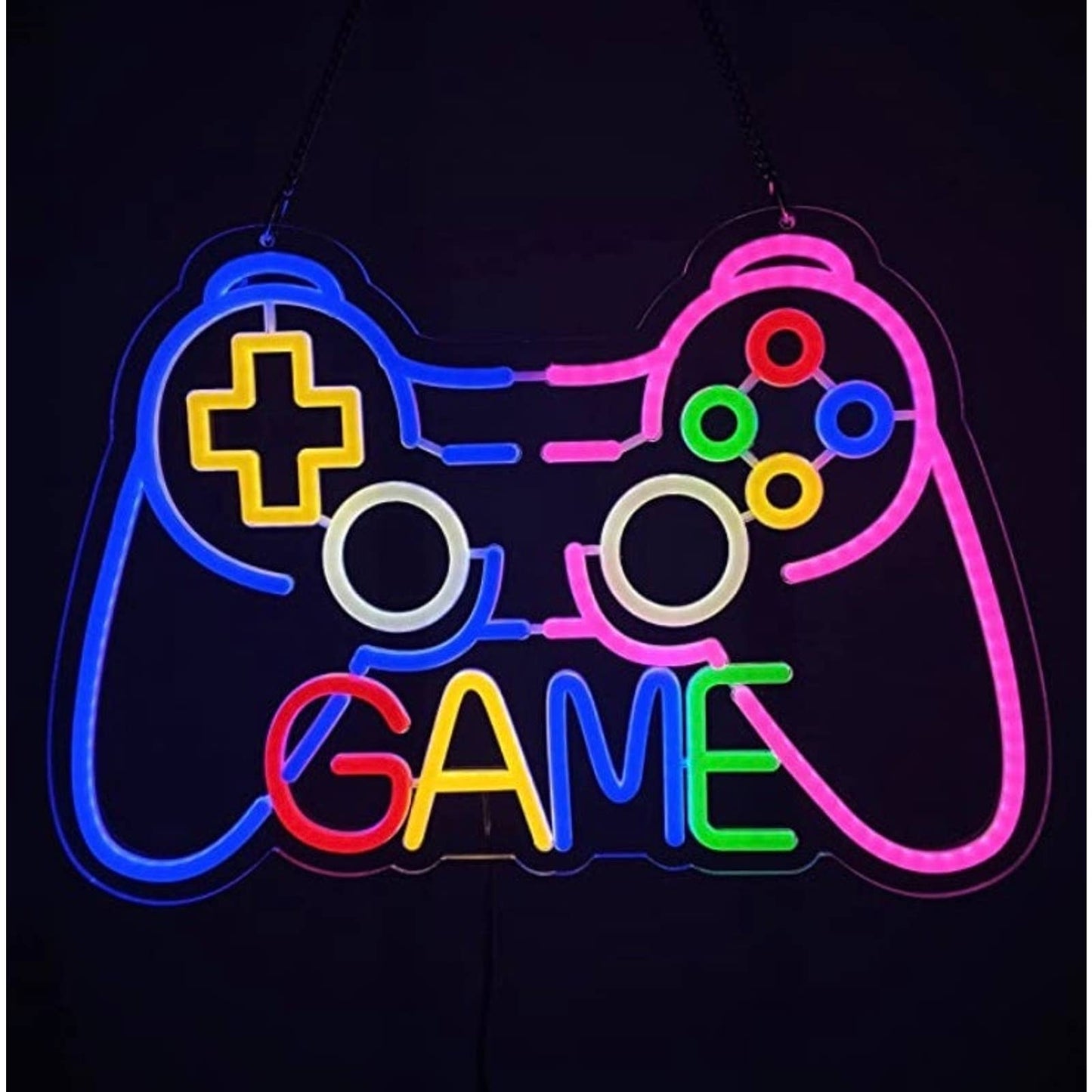 Vivid Bright Rainbow Gamer Game Controller LED Night Light Room Wall Decoration