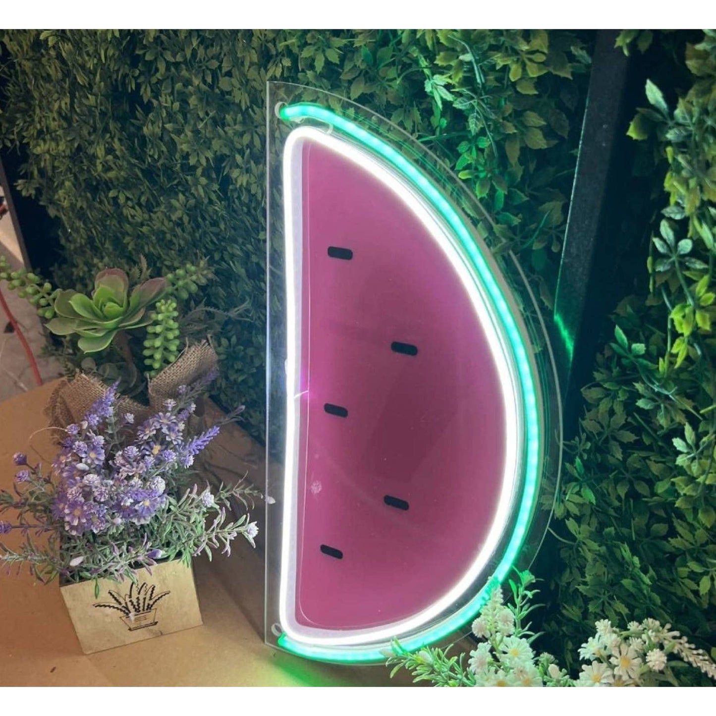 Fun Larger Pink / Green Watermelon LED Night Light Room Wall Decoration