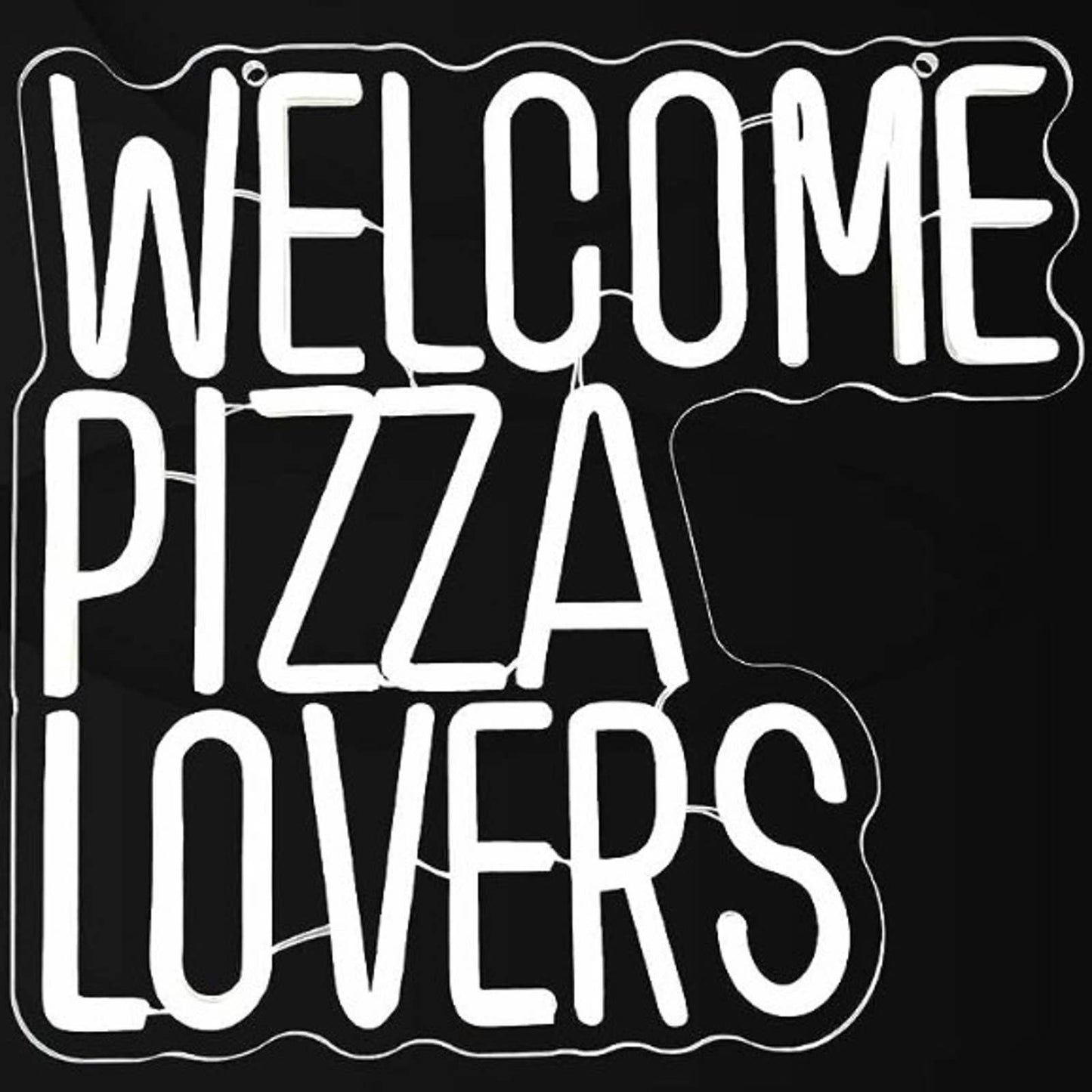Fun Bright “Welcome Pizza Lovers” LED Night Light Restaurant Shop Decor