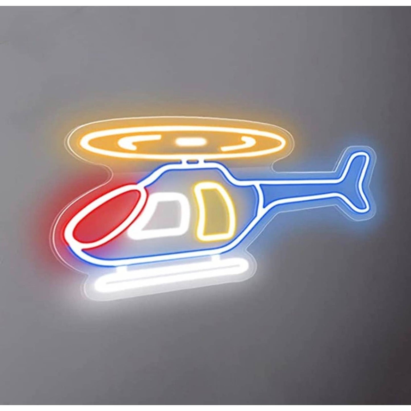 Fun Bright Colorful Helicopter LED Night Light Room Wall Decoration