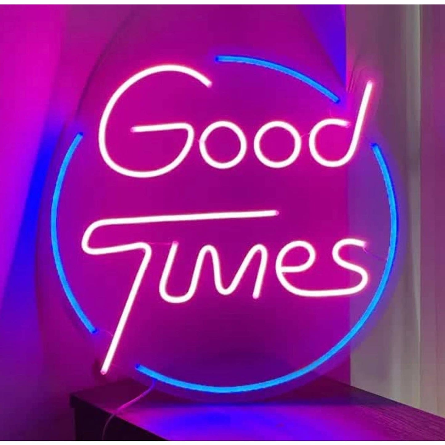 Fun Bright Pink / Blue Good Times LED Night Light Room Wall Decoration