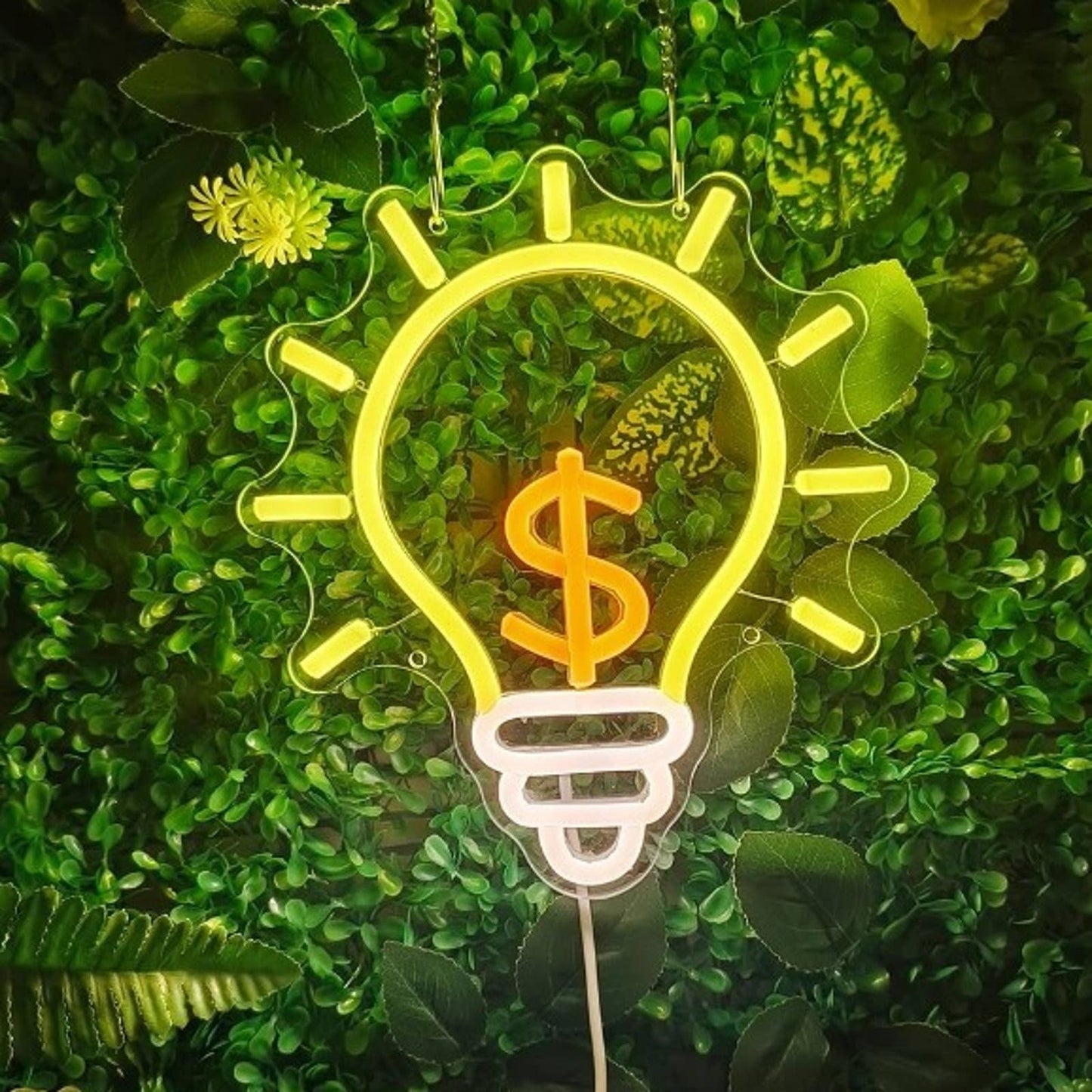 Fun Vivid Bright Money Idea Light Bulb LED Night Light Room Wall Decor