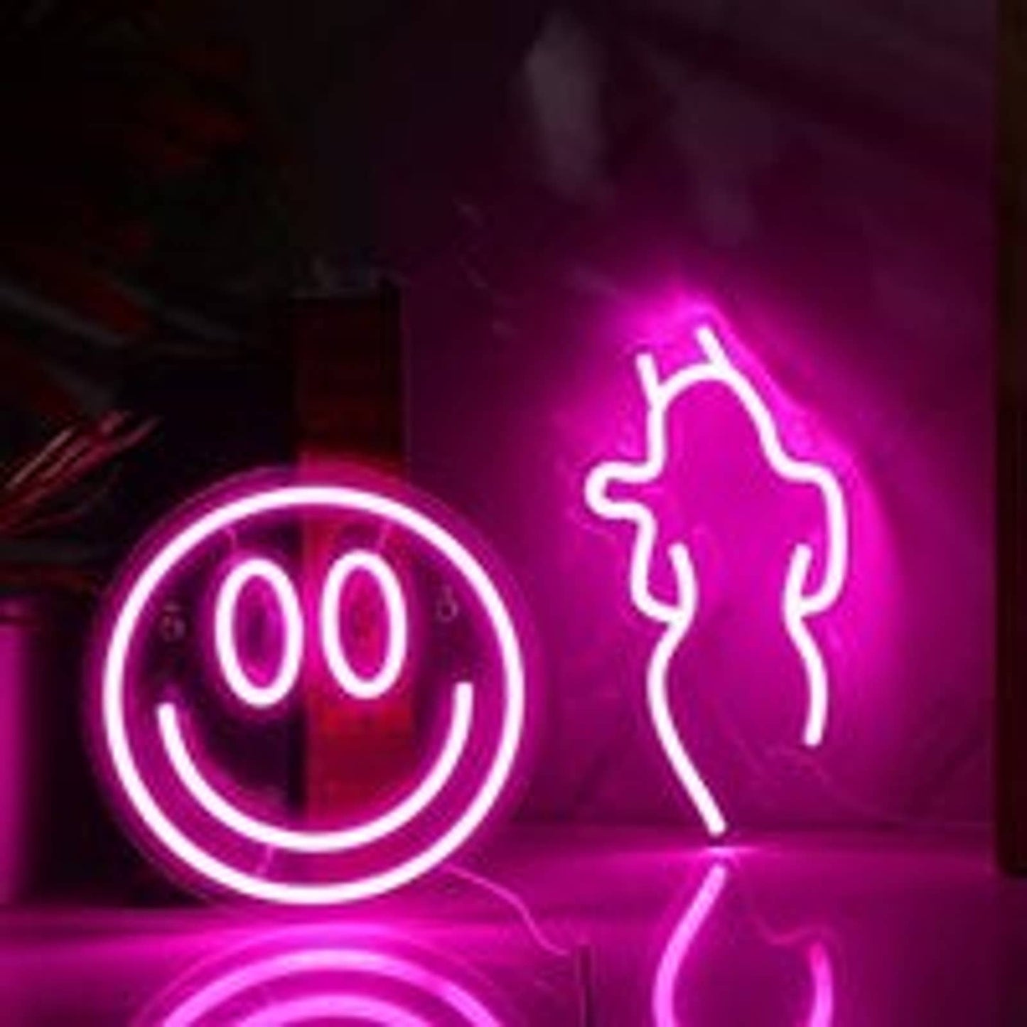Lovely Bright Pink Shapes Bundle LED Night Light Room Wall Decorations