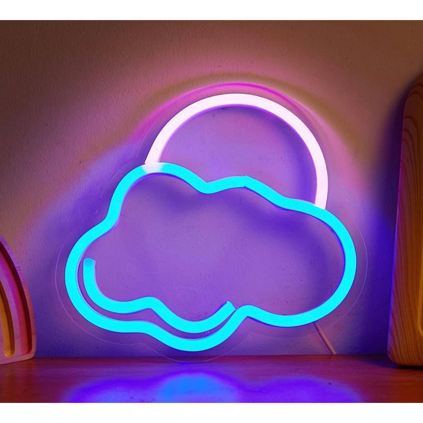 Lovely Bright Cloudy Pink Sun / Moon LED Night Light Room Wall Decoration
