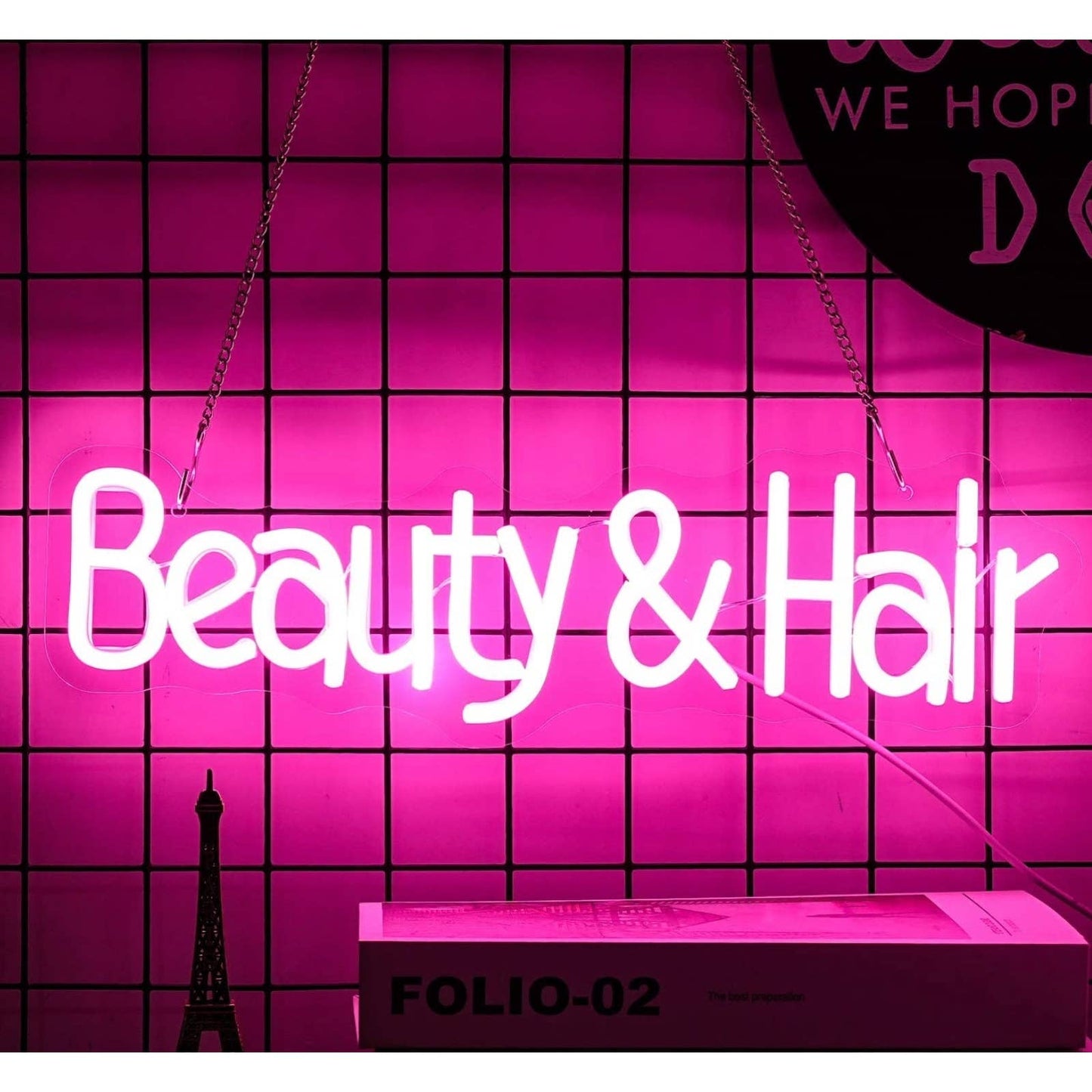 Lovely Bright Pink Beauty & Hair LED Night Light Salon Barber Spa Decoration