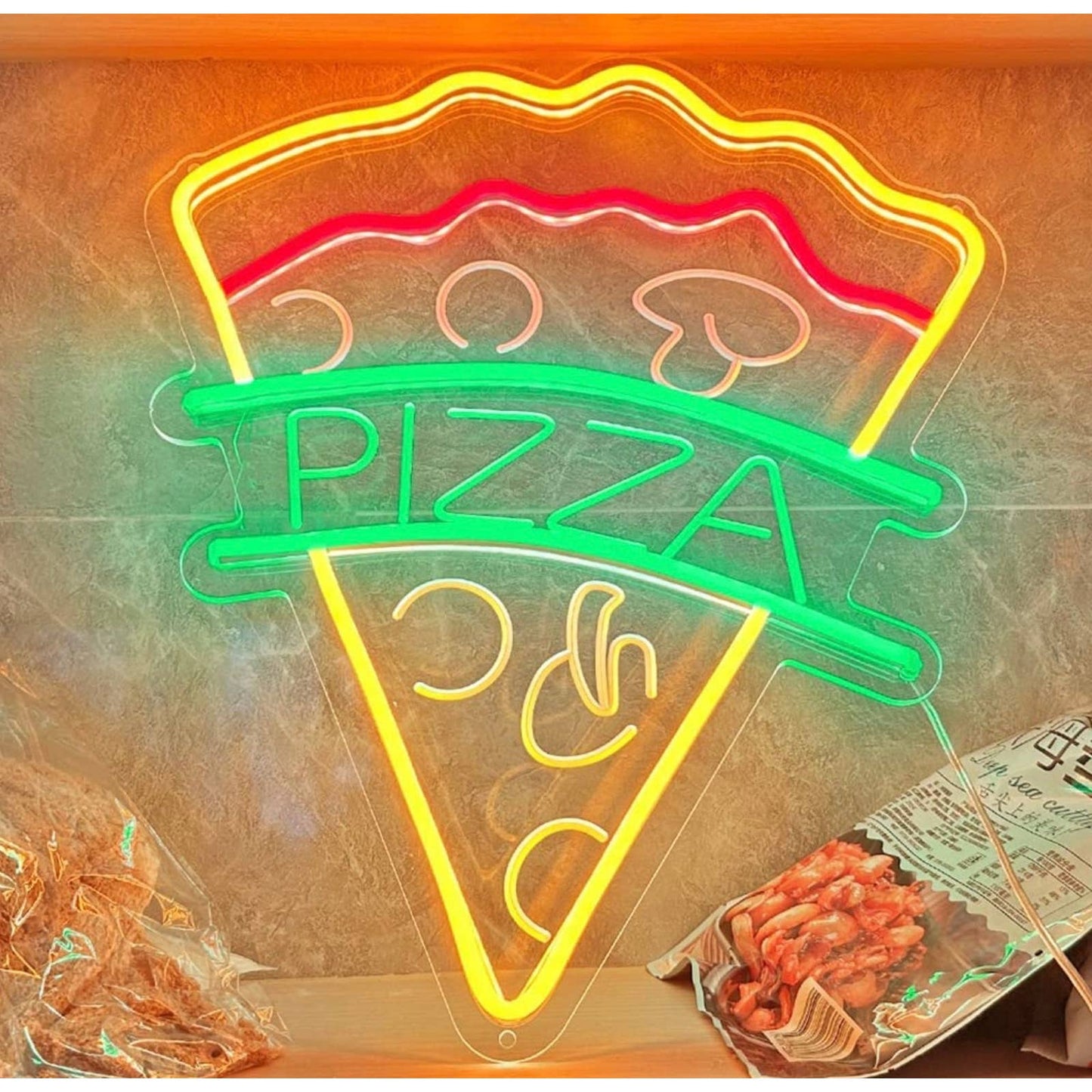 Fun Bright Tasty Pizza LED Night Light Business Restaurant Store Room Wall Decor