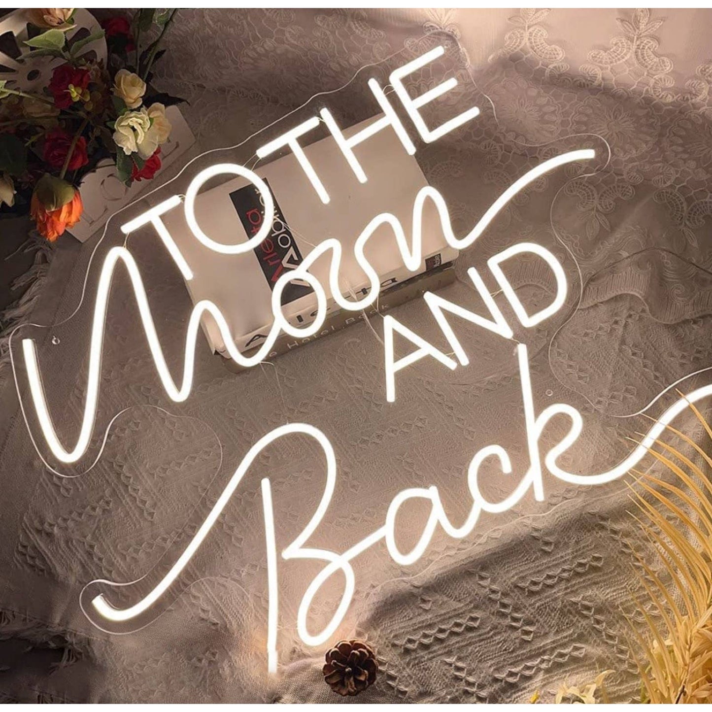 Adorable Warm Bright “To the Moon and Back” LED Night Light Room Wall Decor 2