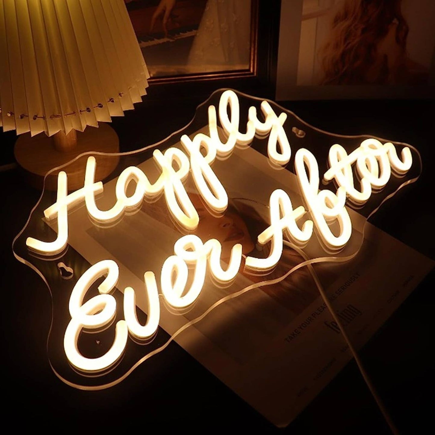 Vivid Warm Bright “Happily Ever After” LED Night Light Wedding Celebration Decor