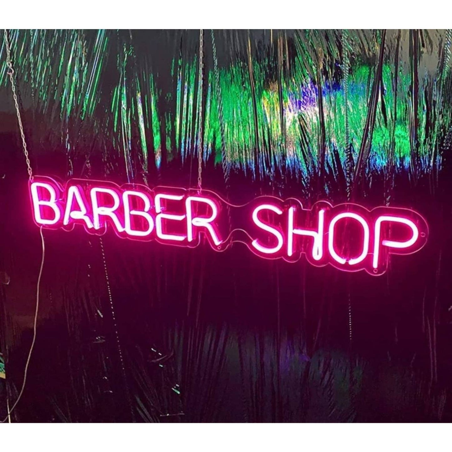 Lovely Bright Pink Barber Shop LED Light Sign Salon Business Decoration