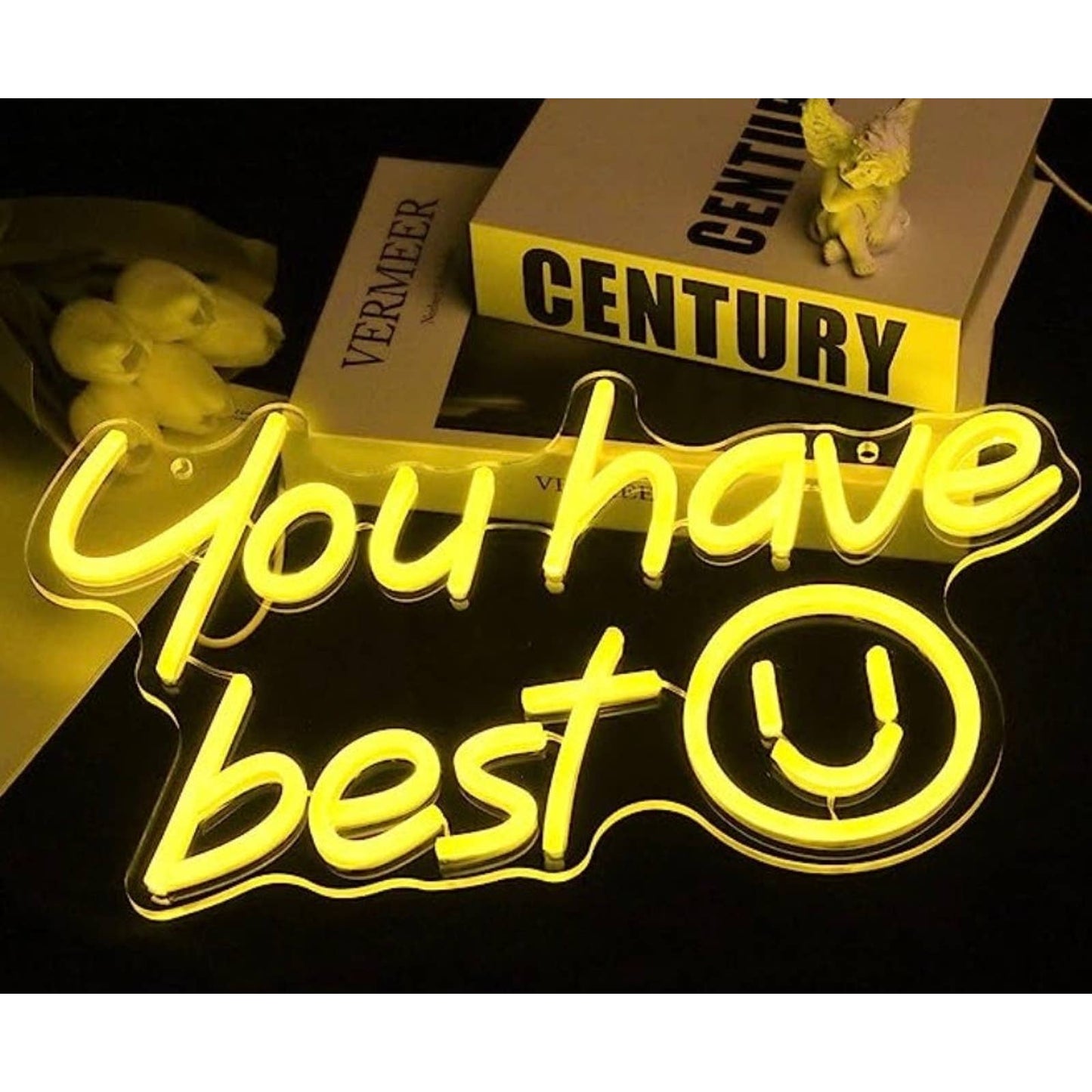 Lovely Bright Yellow ”You Have the Best Smile” LED Night Light Smiley Face Room