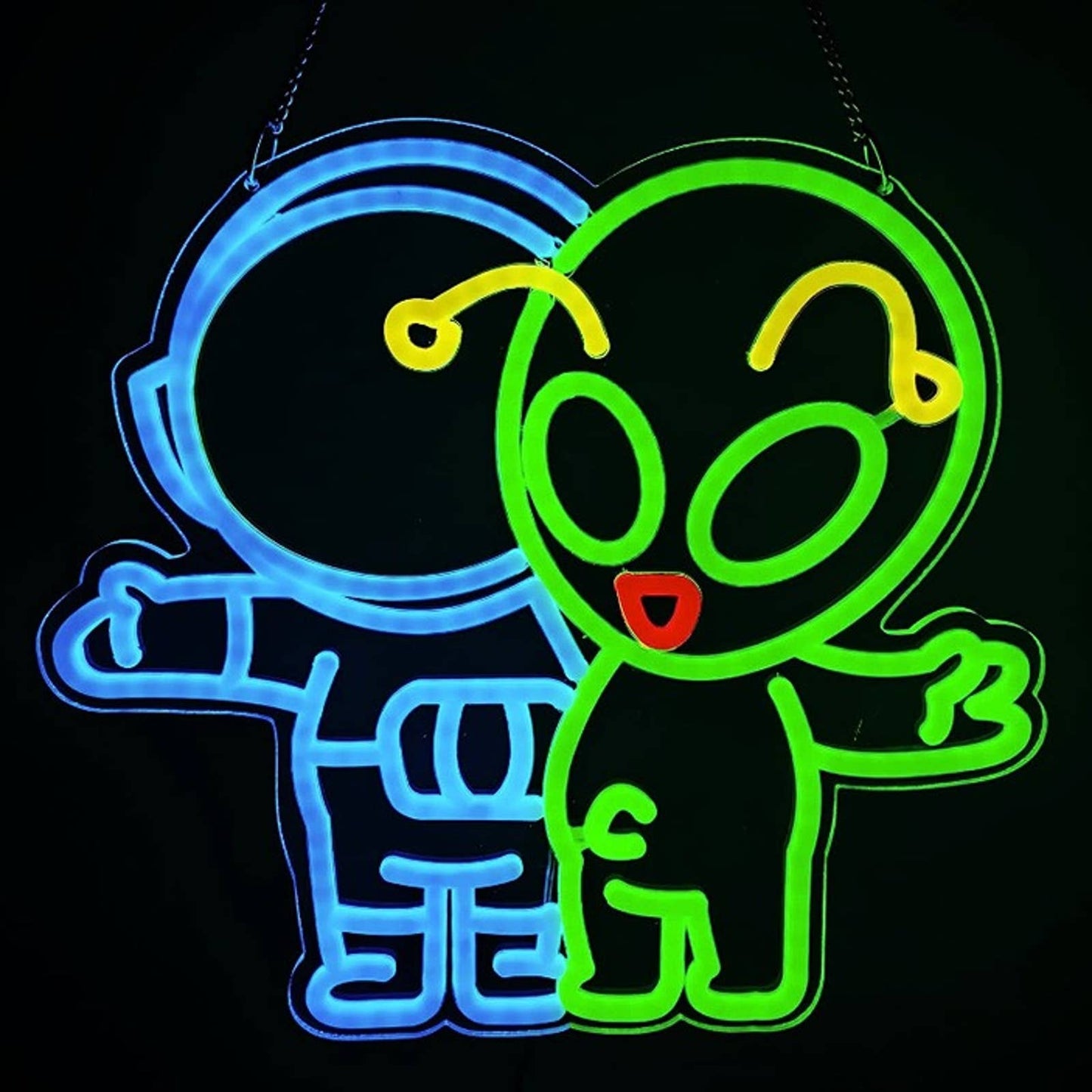 Cute Vivid Bright Baby Alien & Astronaut Friends LED Night Light Room Wall Decor
