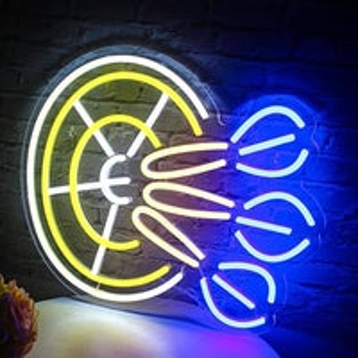 Fun Blue Triple Dart Board Game Room LED Night Light Room Wall Decoration