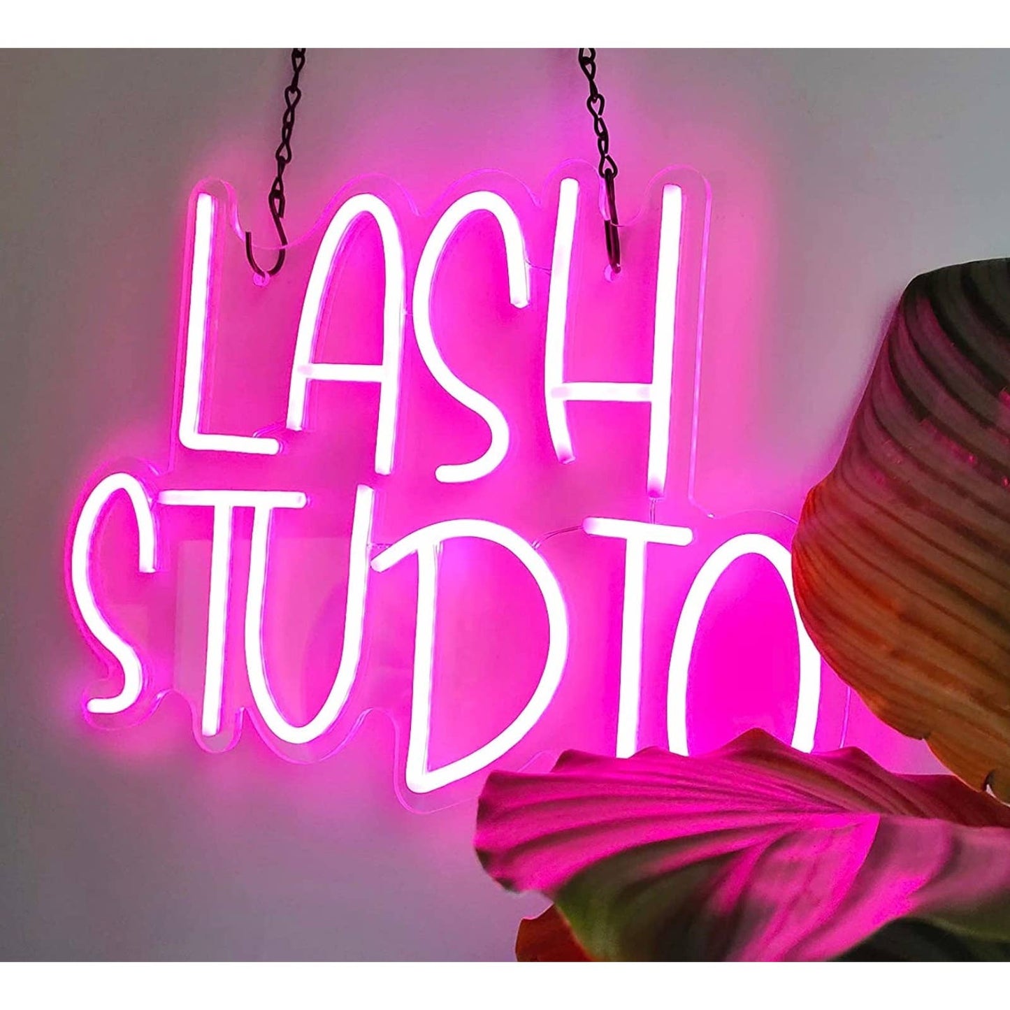 Lovely Bright Pink “Lash Studio” LED Light Salon Spa Decoration