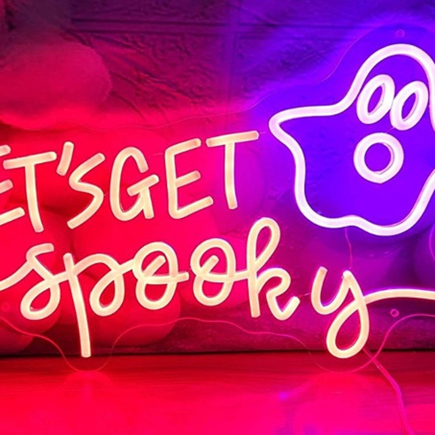 Fun Bright “Let’s Get Spooky” Ghost LED Night Light Room Wall Decor
