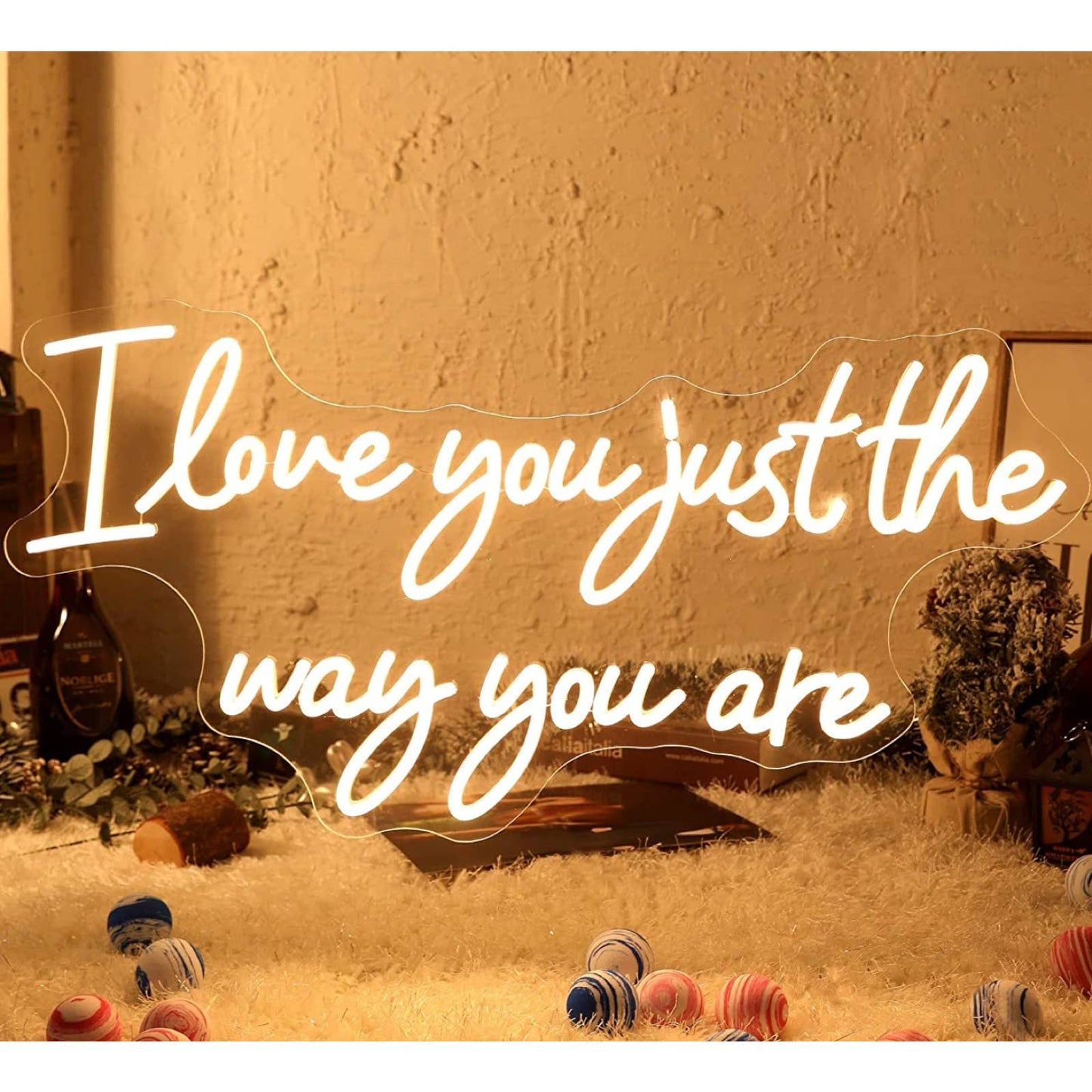 Lovely Bright White “I Love You Just The Way You Are” LED Night Light Room Wall