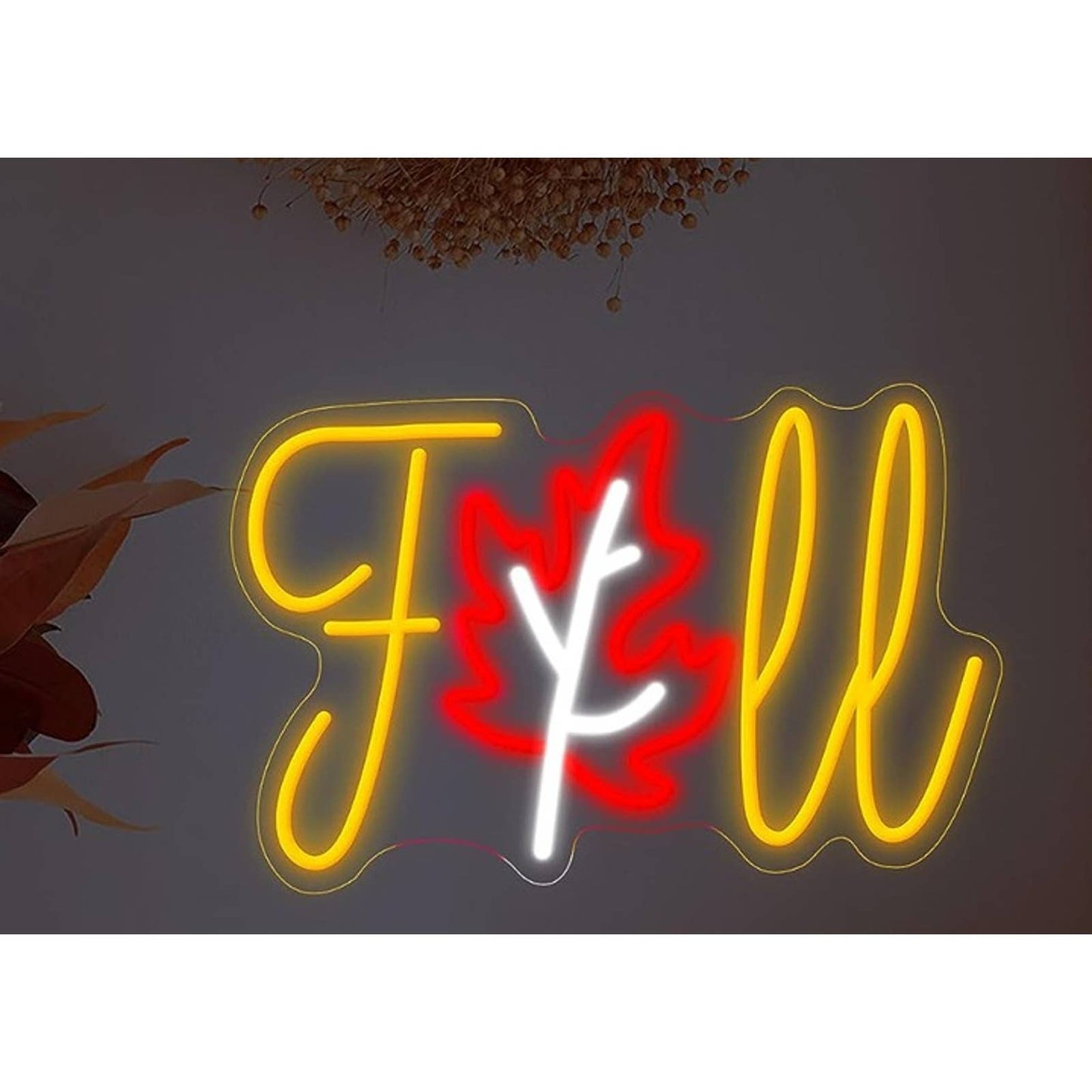 Lovely Bright Warm Fall Maple Leaf LED Night Light Room Wall Decor