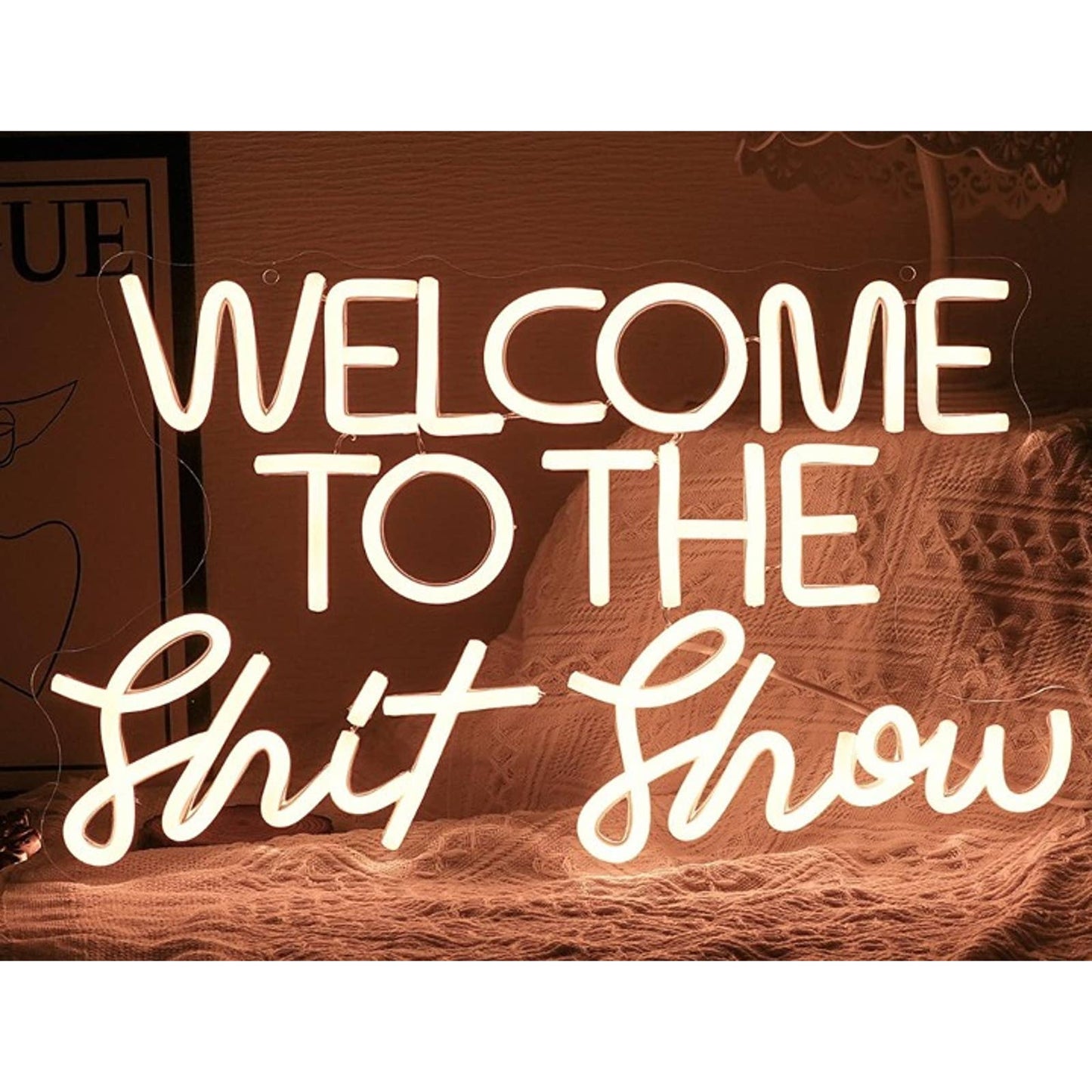 Fun Bright Warm White “Welcome to the Show” LED Night Light Room Wall Decor