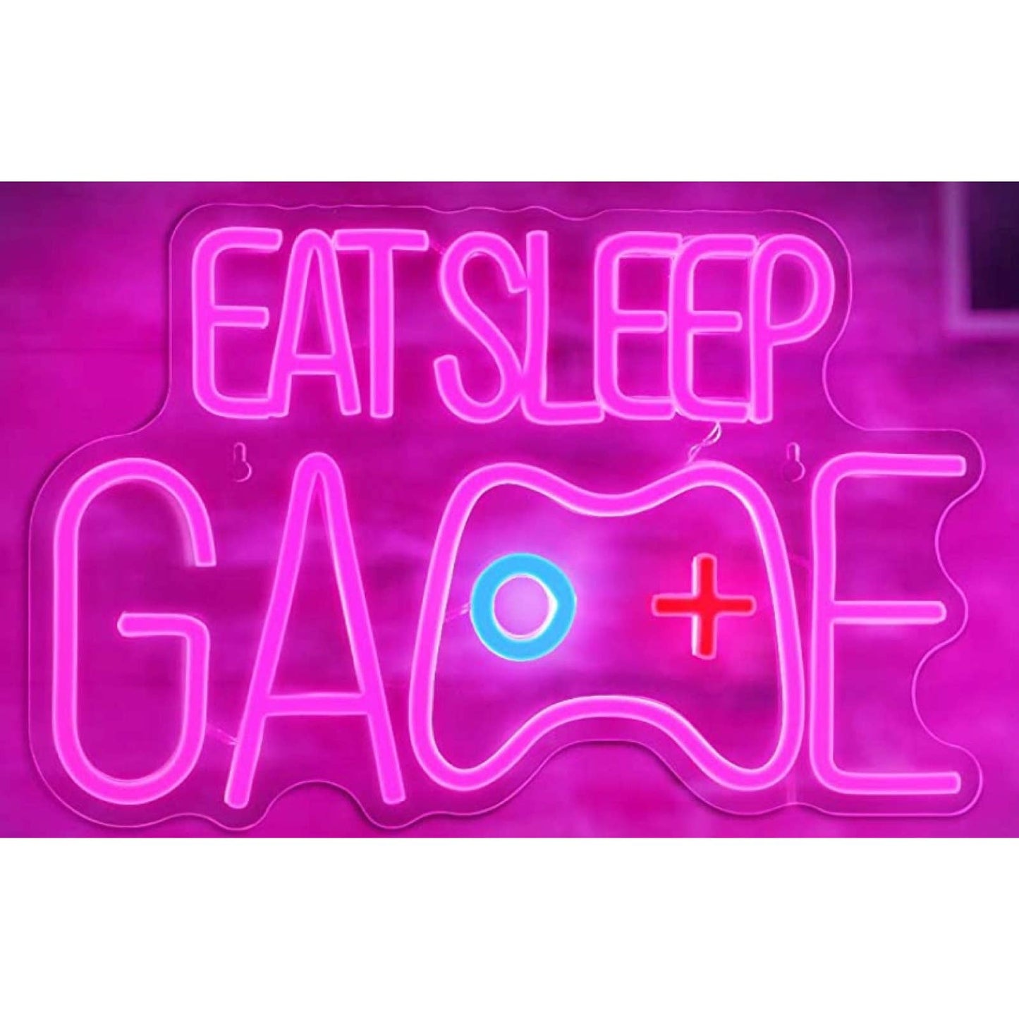 Lovely Bright Pink Eat Sleep Game Girl Gamer LED Night Light Room Wall Decoratio