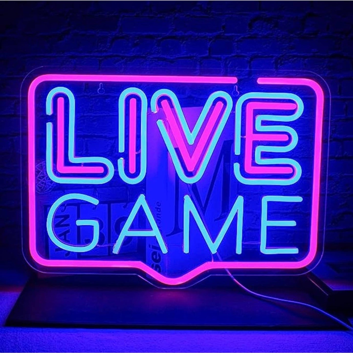 Fun Vivid Colorful LIVE Game LED Night Light Arcade Room Wall Streaming Decor