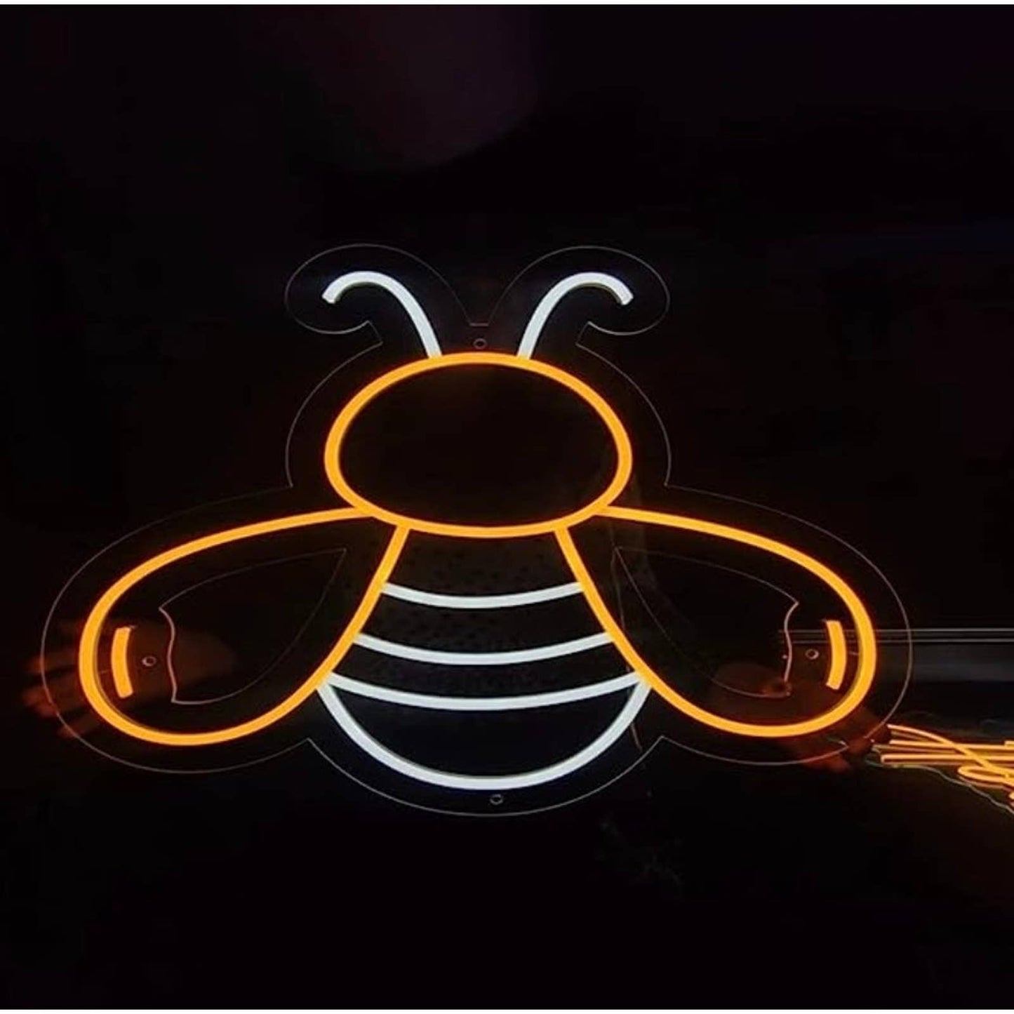 Lovely Bright Yellow / White Bumble Bee LED Night Light Room Wall Decoration