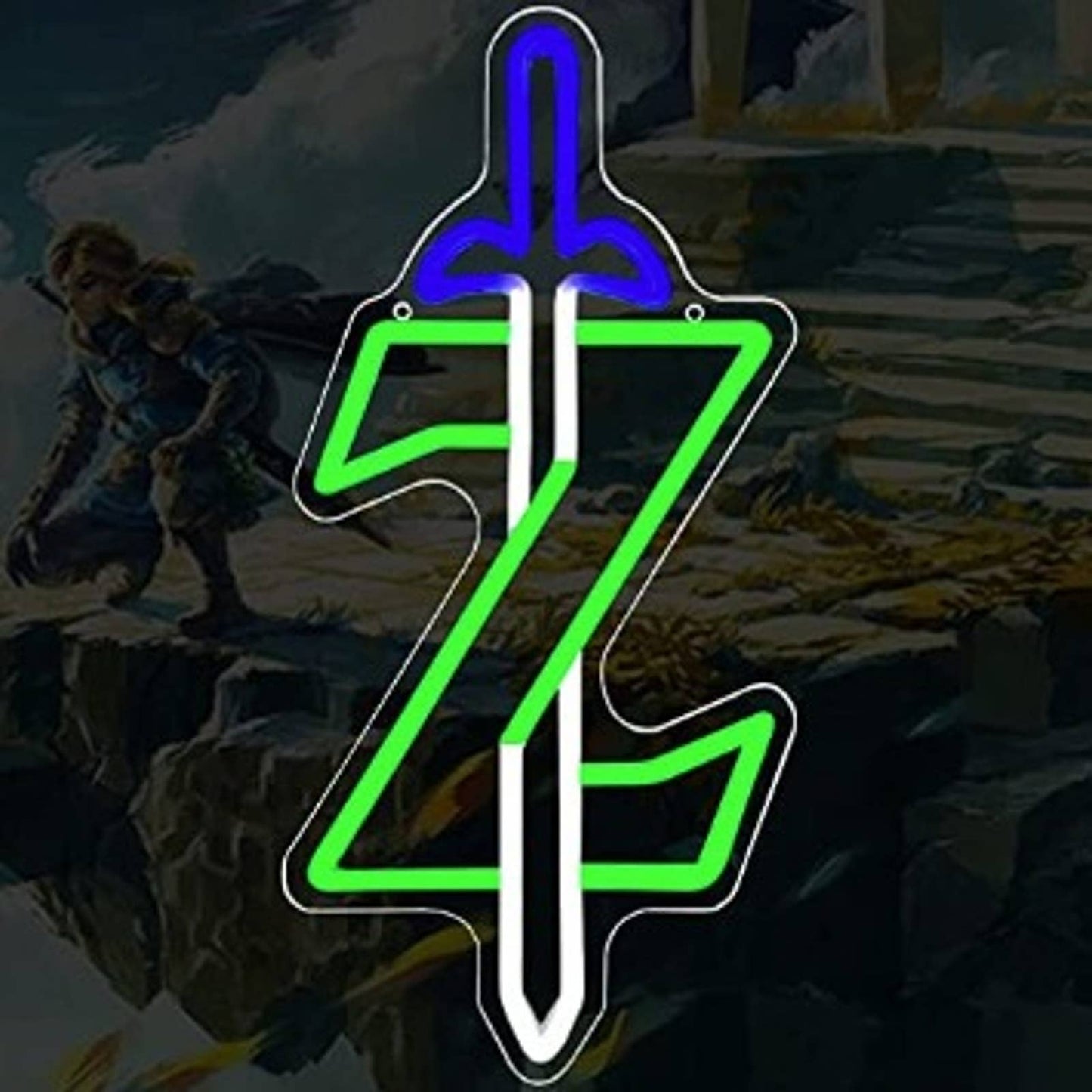 Fun Green Legend of Zelda Tears of the Kingdom Master Sword LED Light Game Decor