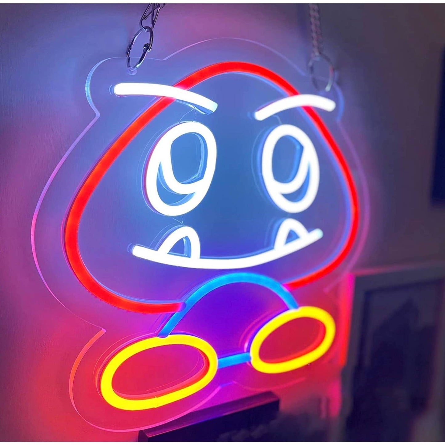 Fun Bright Super Mario Happy Goomba LED Light Video Game Room Wall Decor