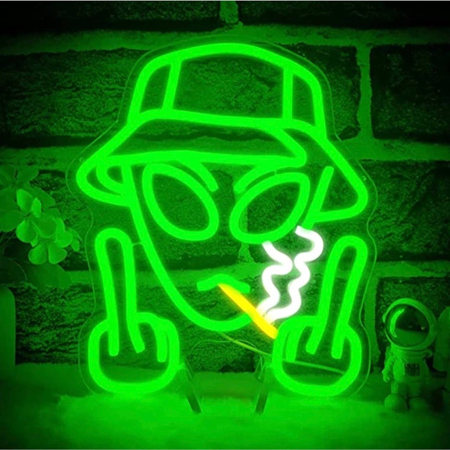 Lovely Bright Bad Alien in a Hat LED Night Light Room Wall Decoration