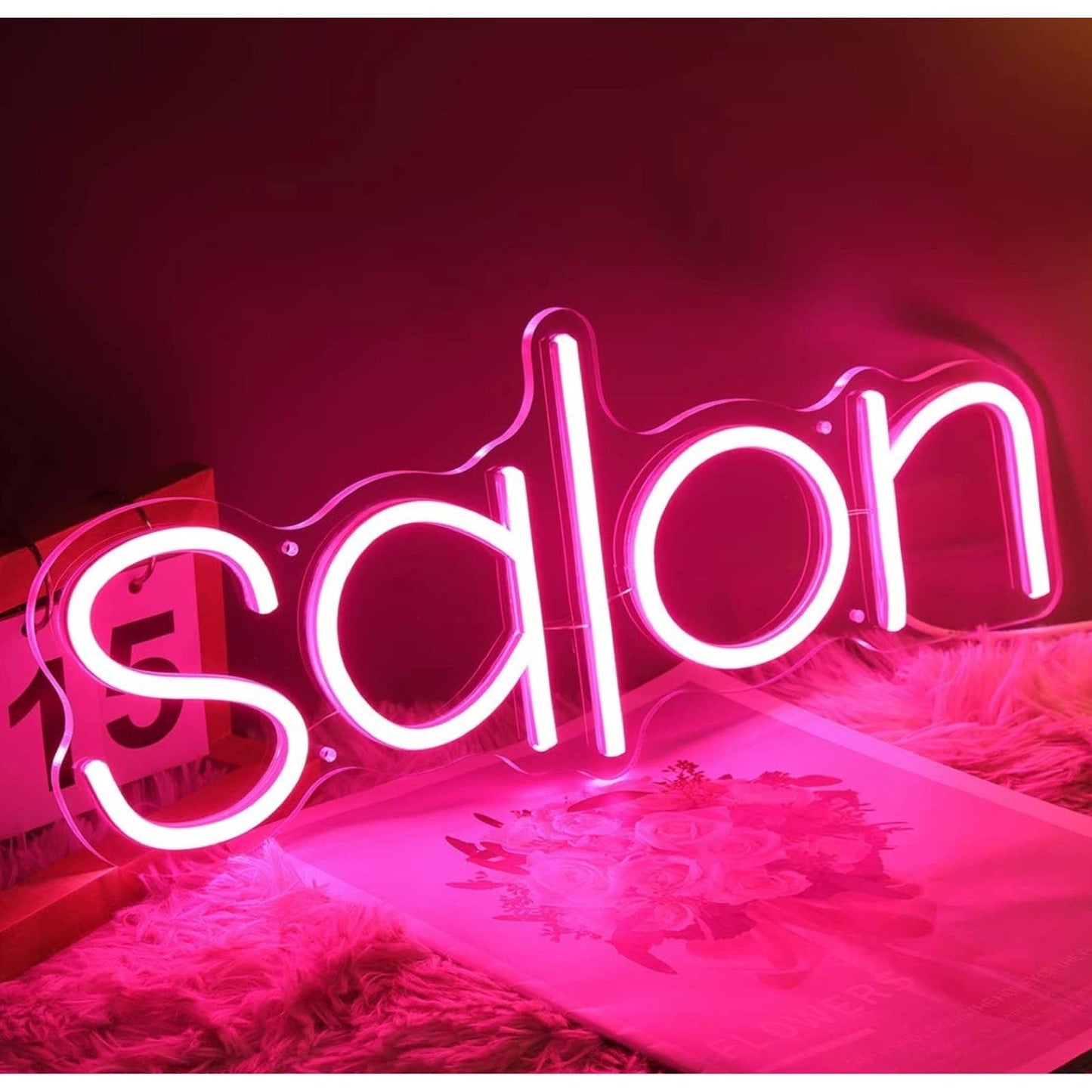Lovely Bright Hot Pink Salon LED Light Business Spa Sign Wall Decor