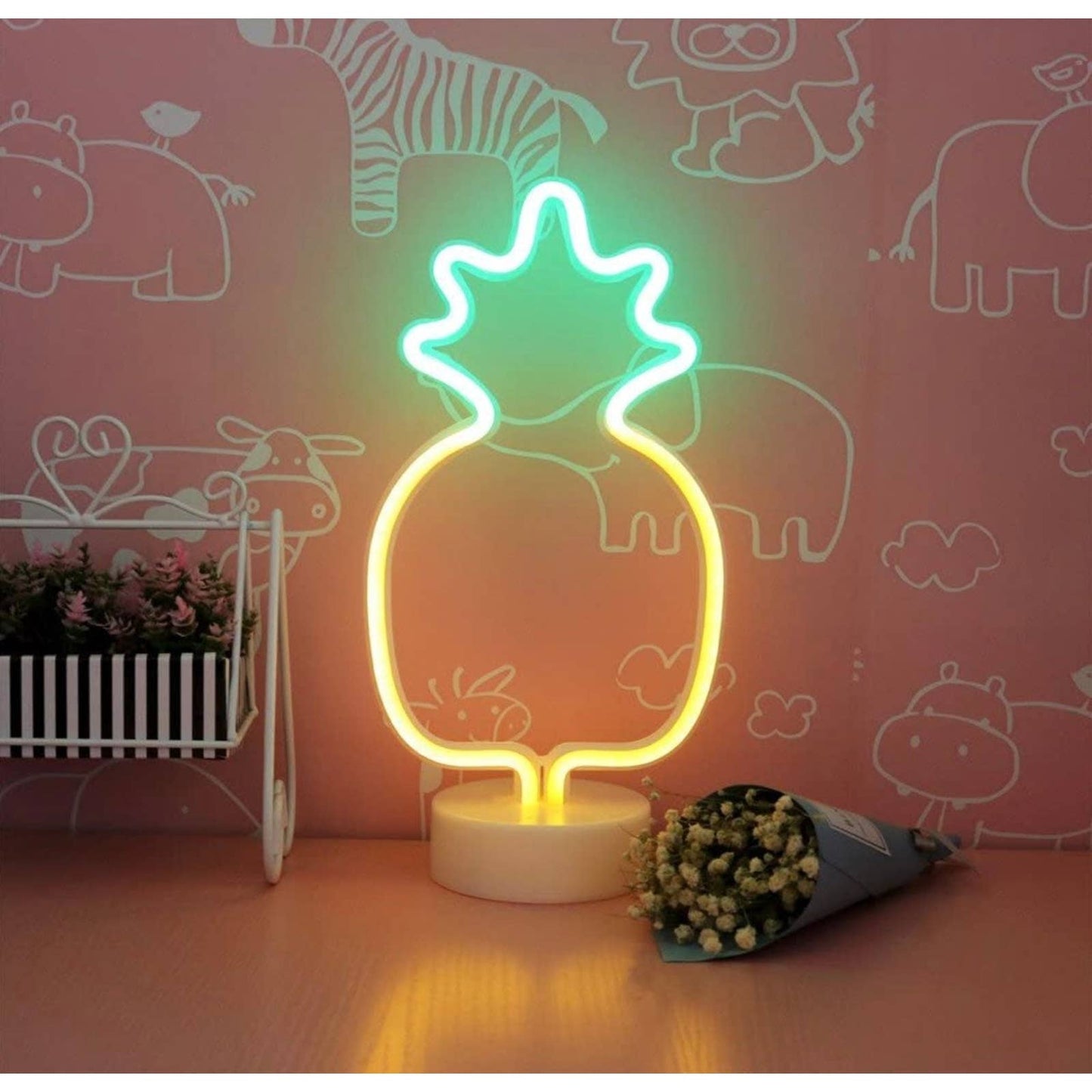 Yellow & Green LED Light Pineapple
