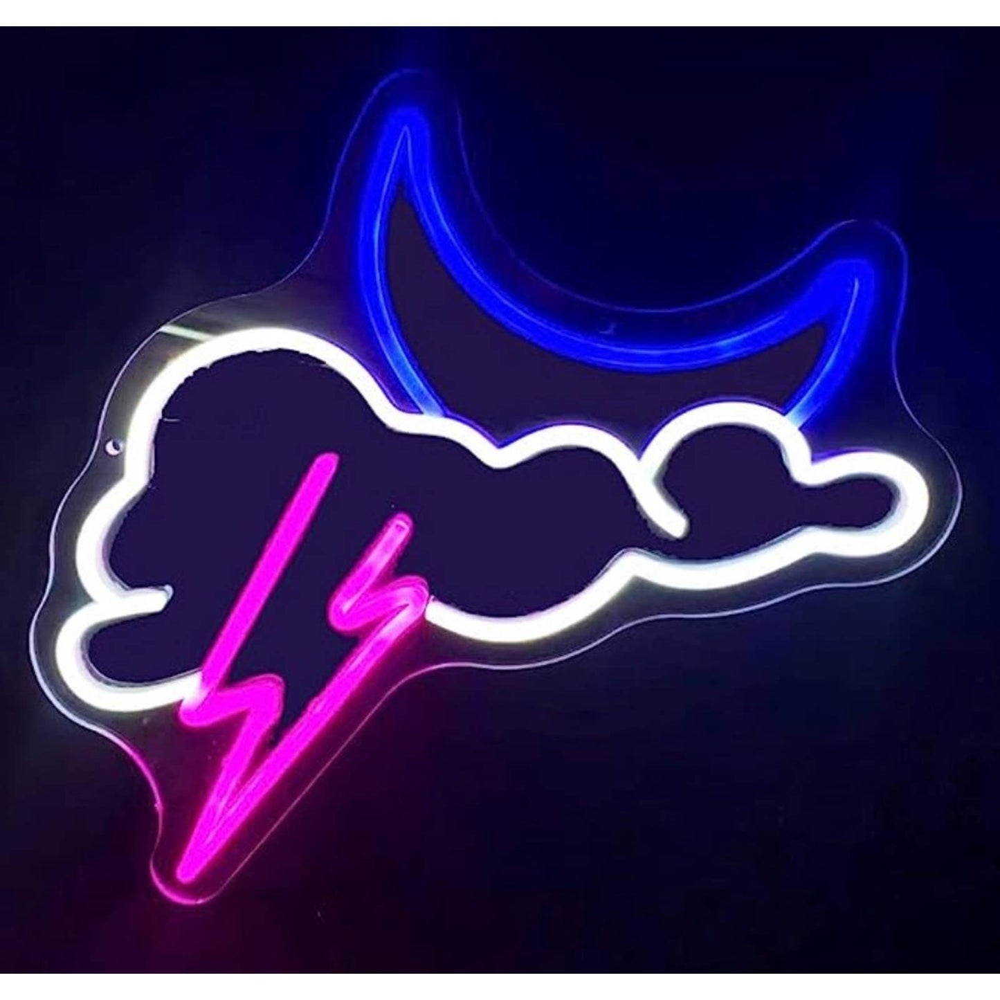 Lovely Bright Pink Lightning Cloud Moon LED Night Light Room Wall Decoration