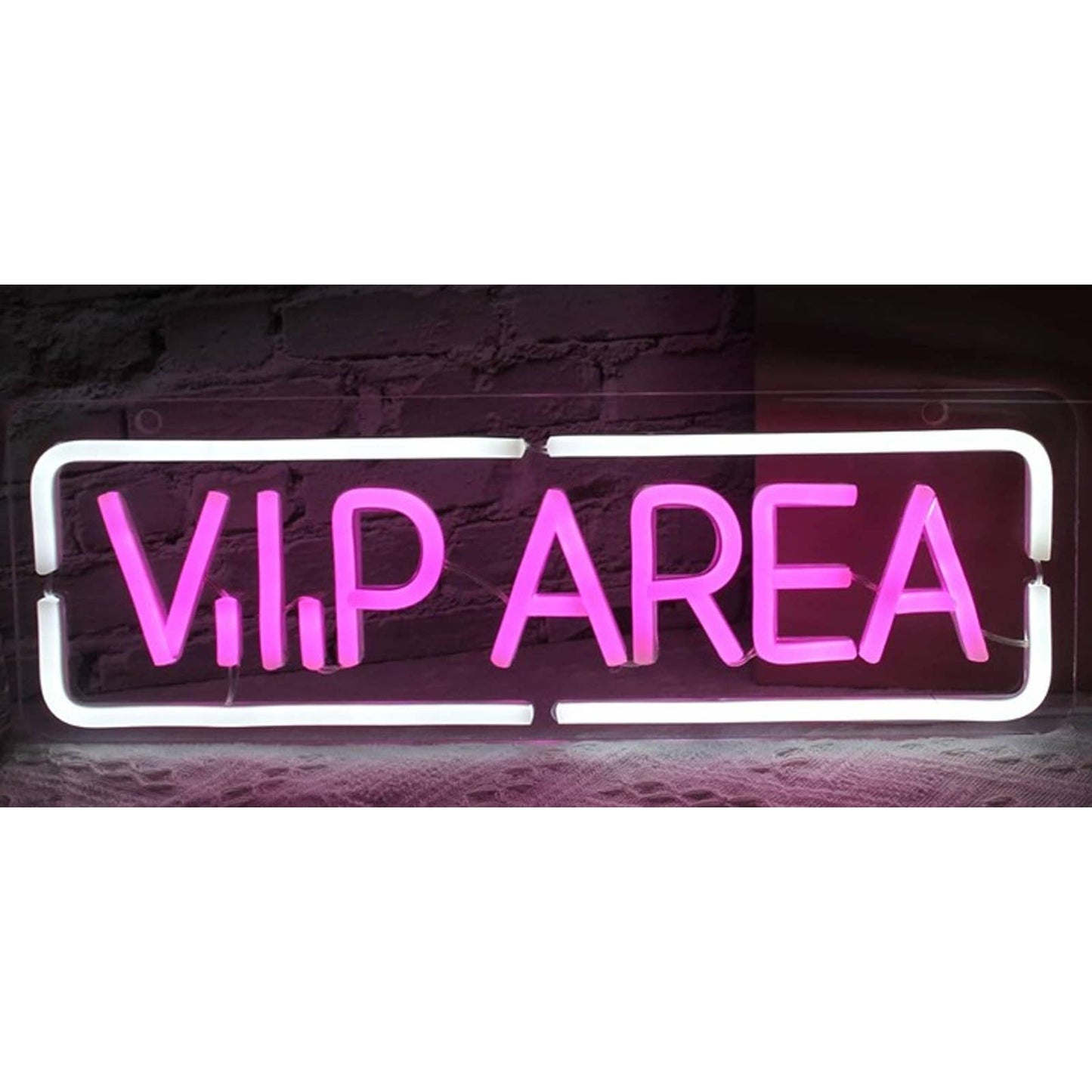 Vivid Bright White / Pink “VIP AREA” LED Night Light Party Room Wall Decor